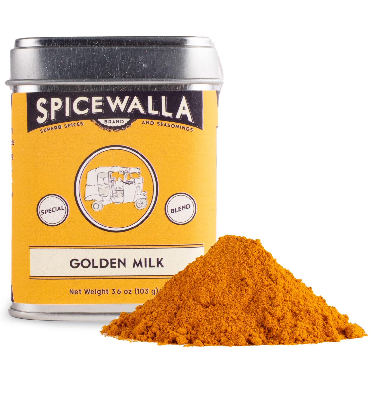 Spicewalla Golden Milk Powder 3.6 oz - Cinnamon Ginger Turmeric Drink Tea Latte Mix - 1 Pack - Buy Online on GoSupps.com