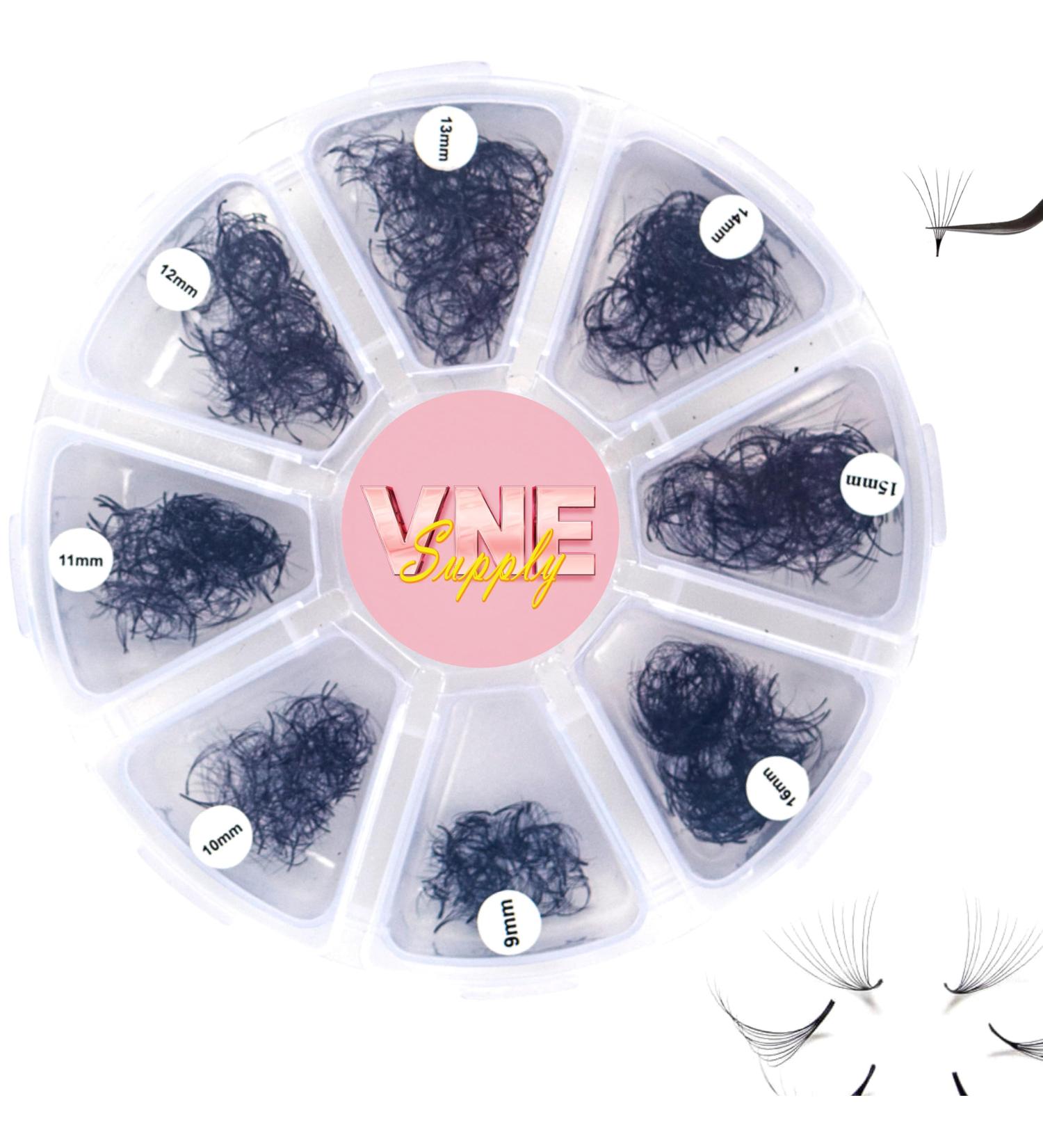 VNE Eyelashes 500 Fans Tray - Volume Lash Extensions Mixed Length Premade Fans Mega Lash Extension 3D C Curl 15mm - International Shipping - Buy Online on GoSupps.com