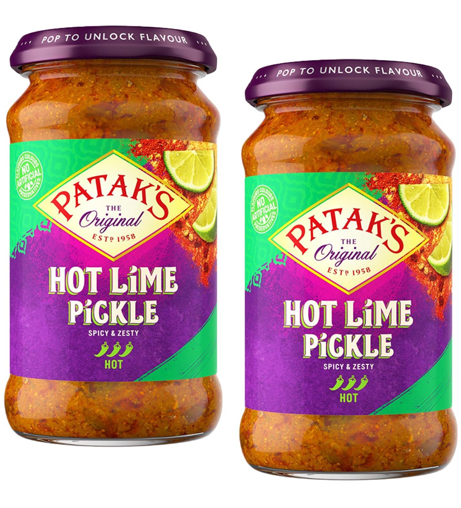 Patak's Hot Lime Pickle - Hot pickled limes - 2 x 283 g