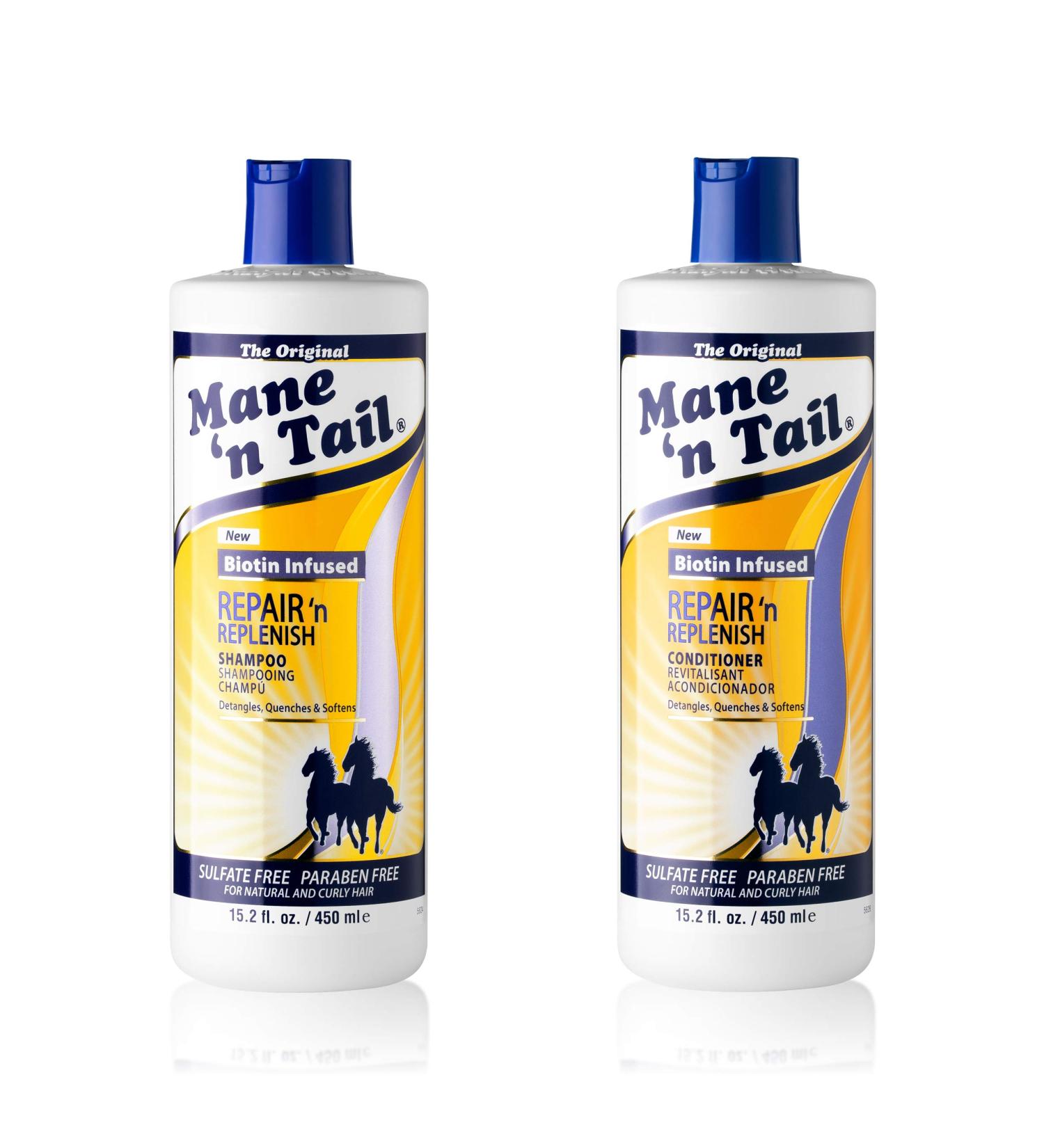 Mane n Tail Sulfate Free Repair n Replenish System - Gentle Cleaning & Replenishing (15.2 Oz) | International Shipping Available - Buy Online on GoSupps.com