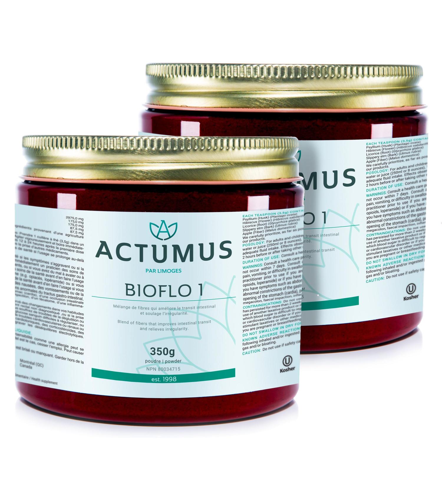 ACTUMUS BIOFLO 1 Natural Easy Mixing Powder Blend of Fibers and Herbs Improves Intestinal Transit 350g (2 Pack) BIOFLO 1 350 g (Pack of 2) - Buy Online on GoSupps.com