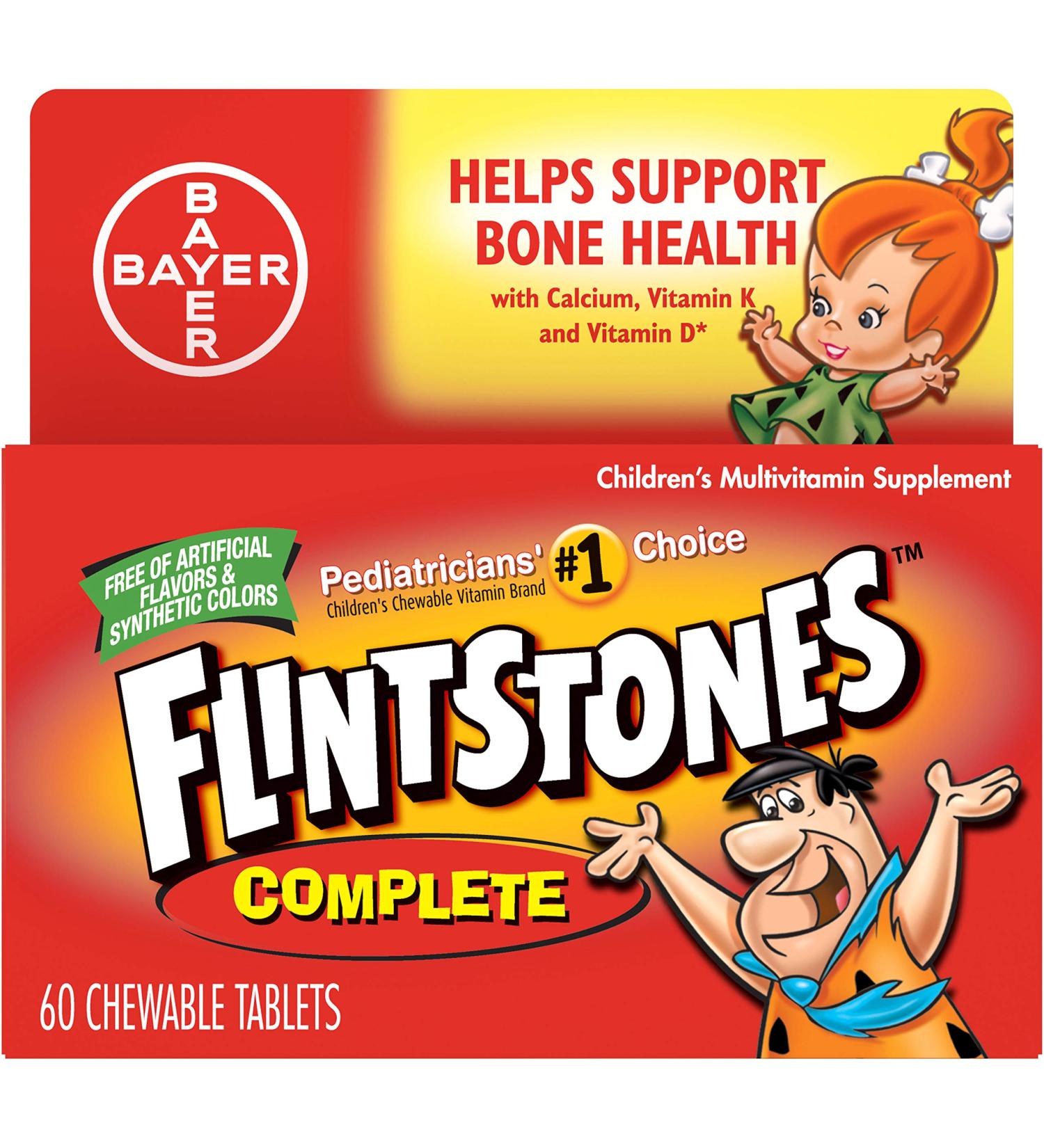 Flintstones Children's Complete Multivitamin Chewable Tablets 60-Count - Fruit Flavor | Pack of 1 - Buy Online on GoSupps.com
