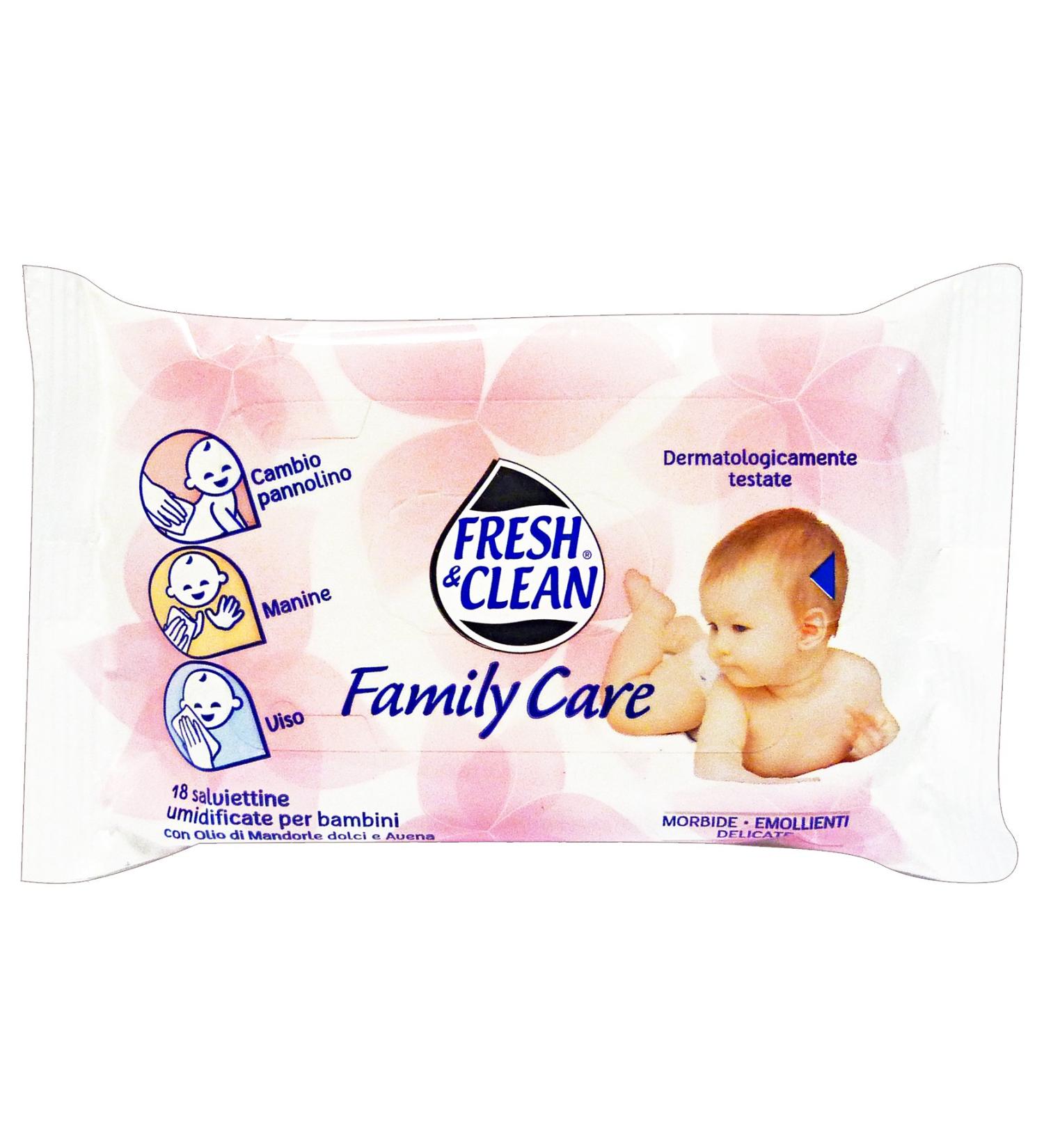 Fresh & Clean Set of 12 fresh & clean baby wipes * 18 pz. Family Care Line Baby