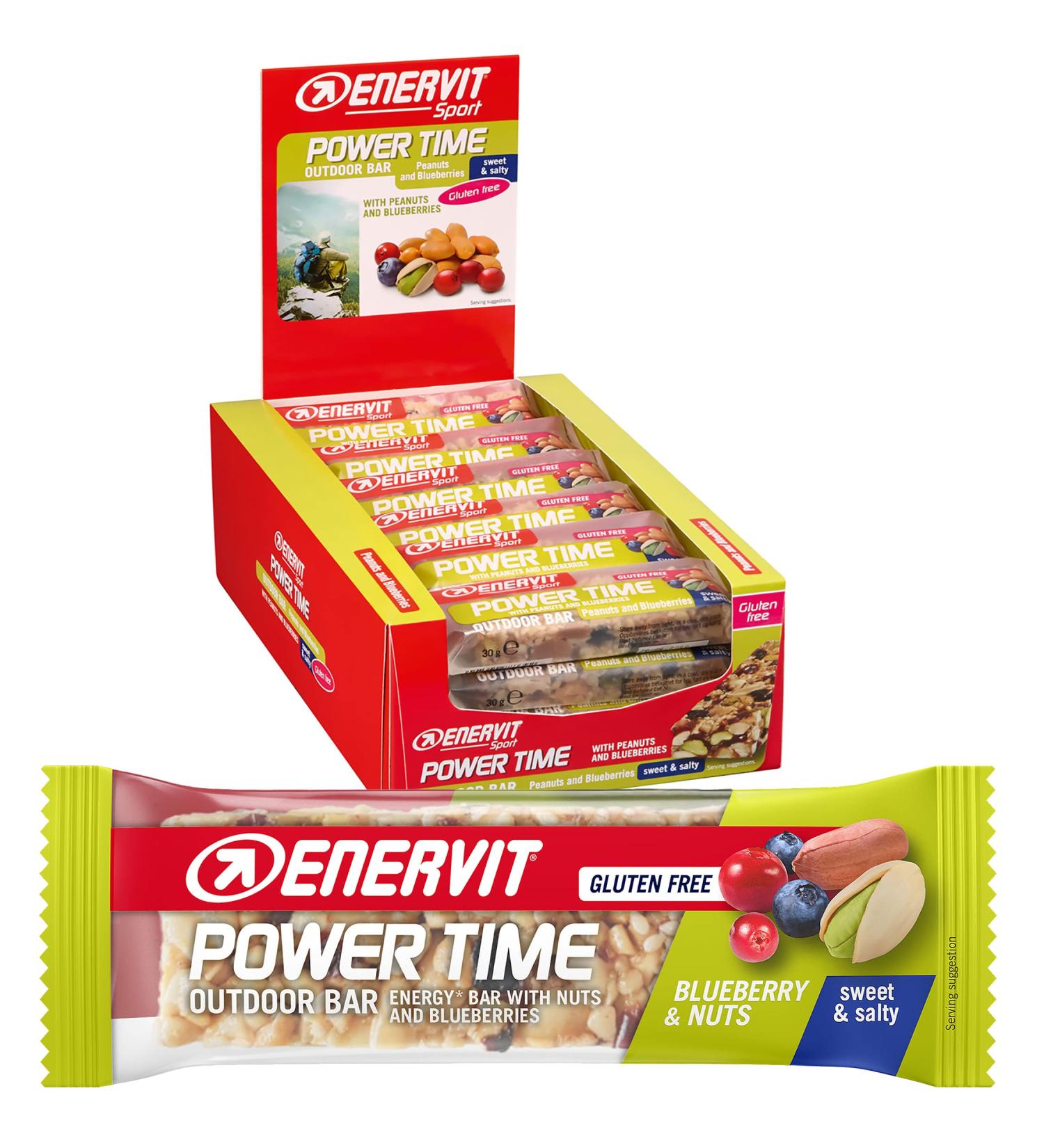 Enervit Power Time Snack Bar (Blueberry & Nuts Box of 24) Blueberry & Nuts Box of 24 - Buy Online on GoSupps.com