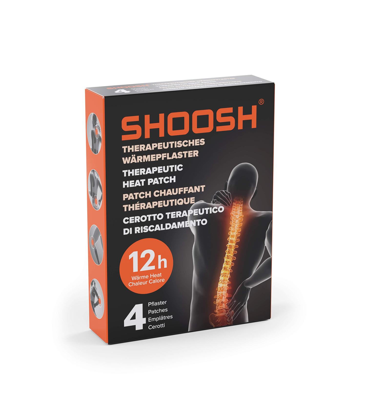 Shoosh Heat Pavement Plasters - Instant Pain Relief - 4 Pack | International Shipping Available - Buy Online on GoSupps.com