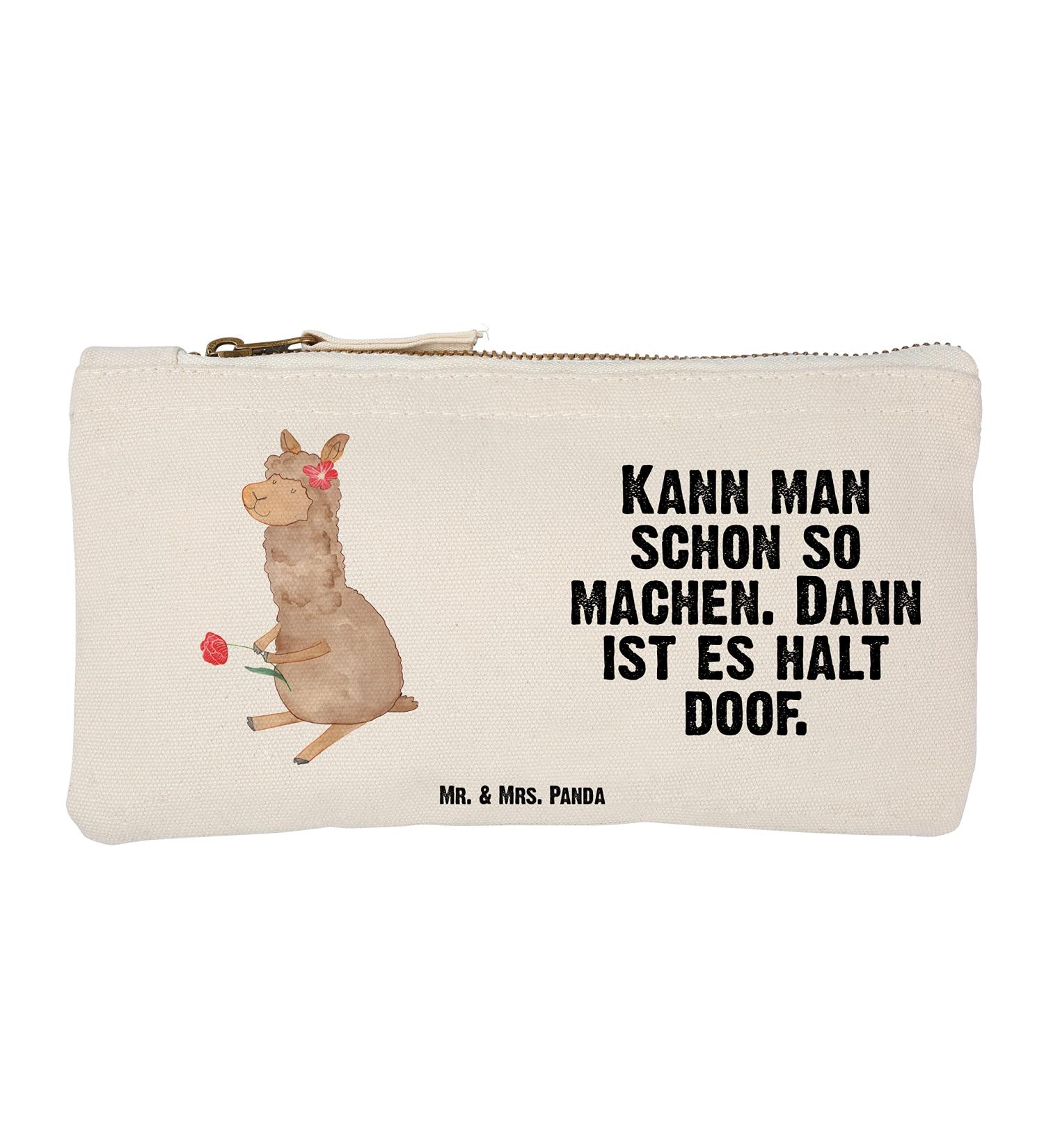 Mr. & Mrs. Panda Small Alpaca Flower Makeup Bag Perfect Gift for Alpaca Lovers | XXL Cosmetic Case for Cosmetics & Jokes - Buy Online on GoSupps.com