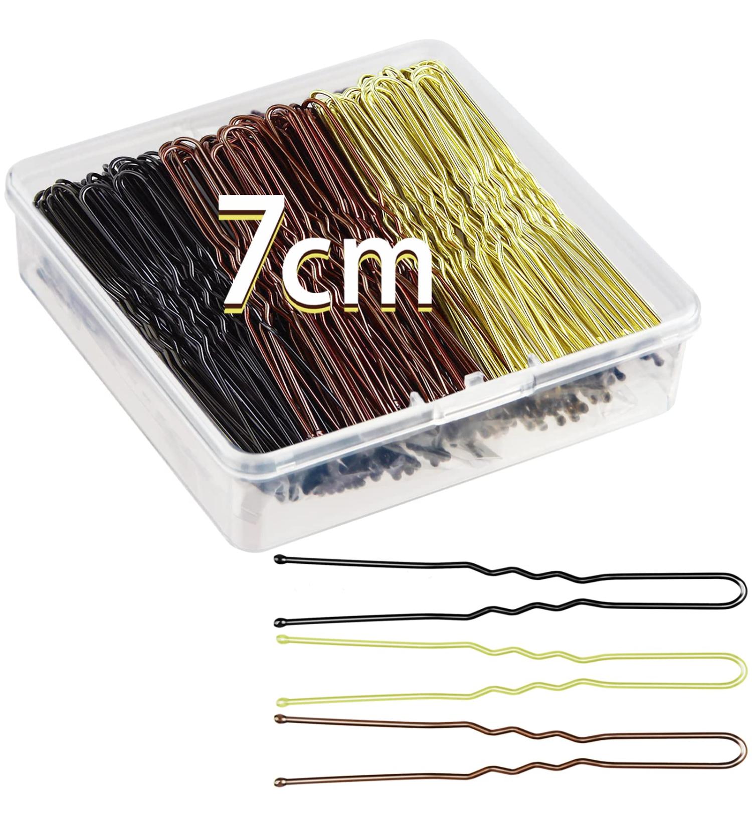 MBSomnus 150pcs U-Shaped Hair Pins Set for Women & Girls - Brown Hair Bobby Pins for Buns - Metal Hair Clips Hairdressing Salon Accessories - Black Gold Brown 7cm - Buy Online on GoSupps.com