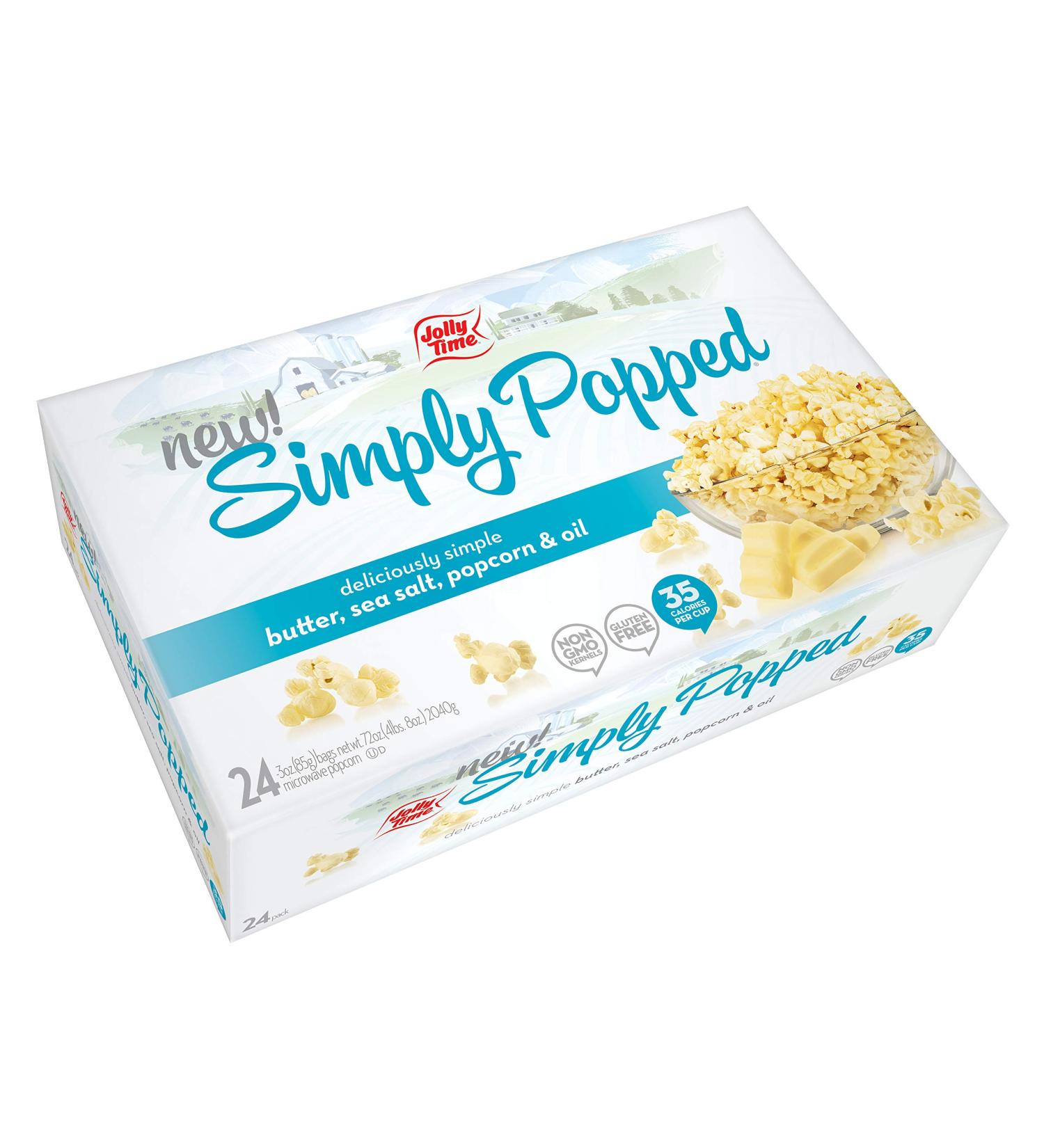 Jolly Time Premium Flavored Microwave Popcorn - Gluten Free - Gourmet Bulk Box - 24 Count, 3 Ounce Butter Flavor Packets (Pack of 24) - Buy Online on GoSupps.com