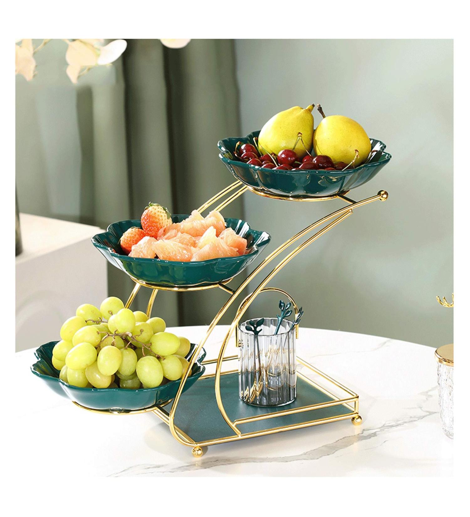 Fruit Basket Bowl 3-Tier Fruit Bowl Multi Tier Fruit Dish/Fruit Bowl Serving Vegetable Fruit Rack Organizer Holder for Kitchen Livingroom Fruit Bowls (Color : B) - Buy Online on GoSupps.com