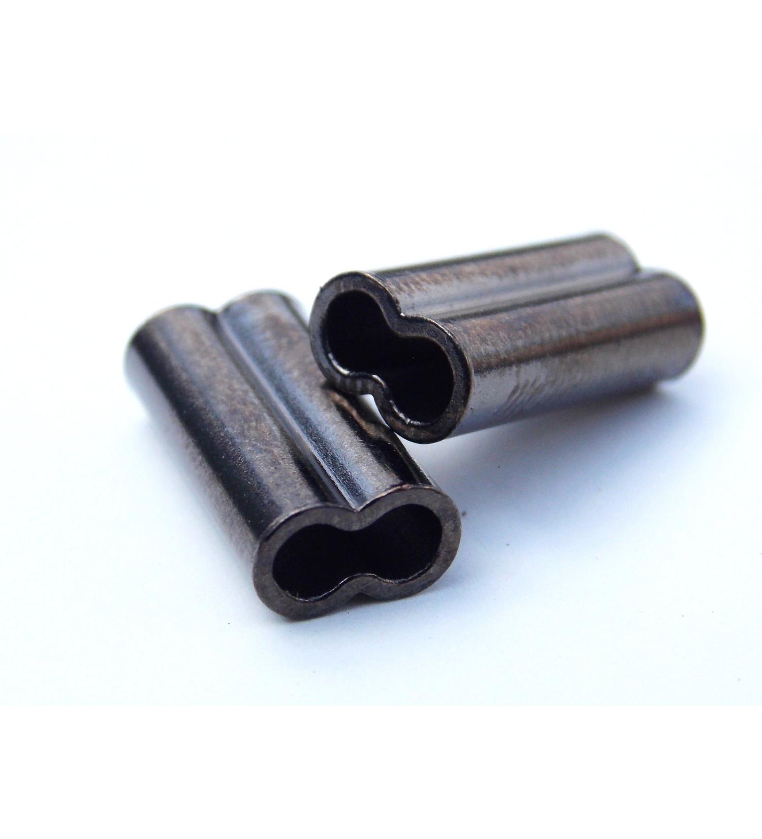 Catch All Tackle Mini Copper Double Barrel Crimp Sleeves .6mm x 7mm - 100 Pieces