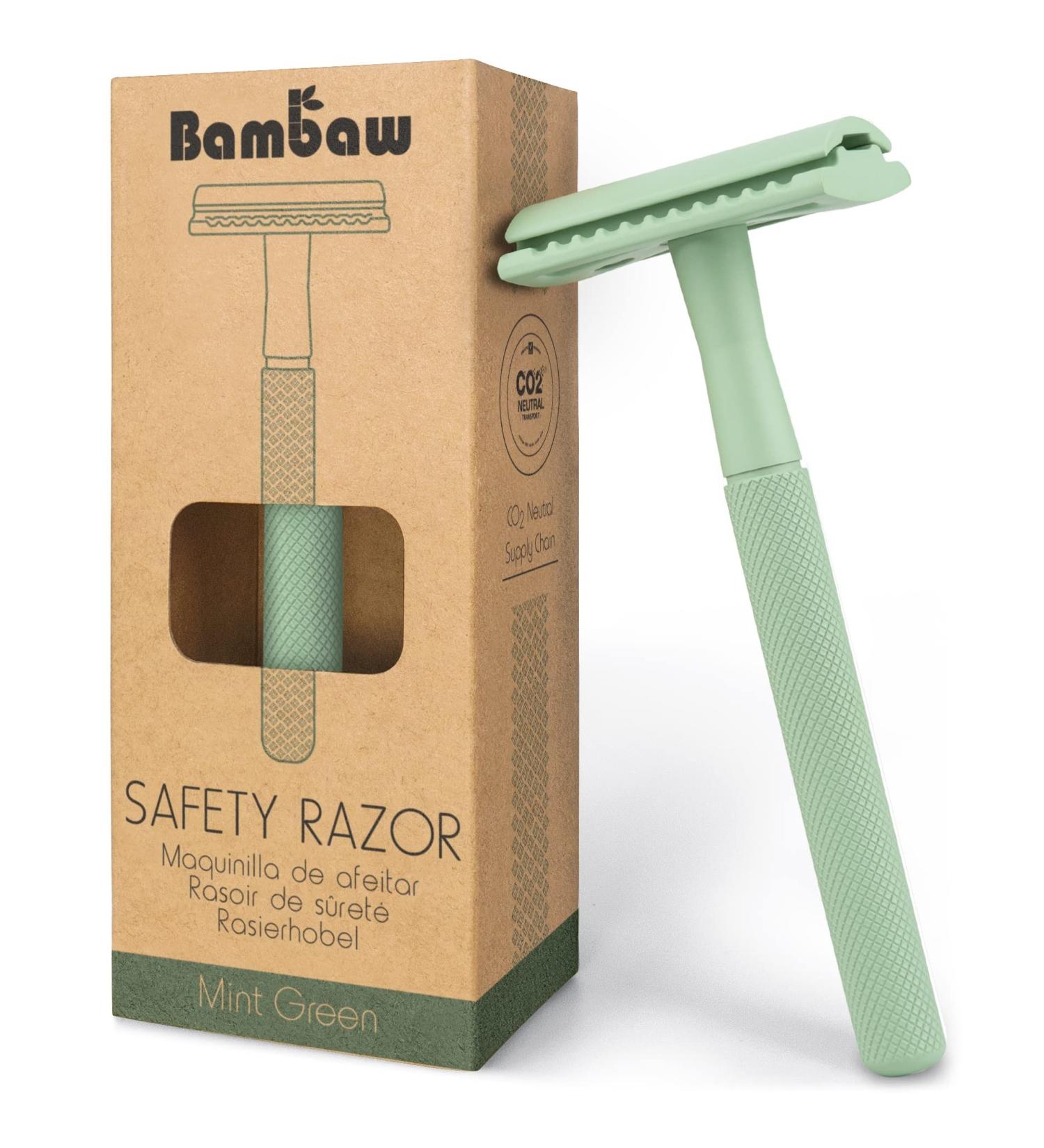 Metal Safety Razor in Mint Green | Eco-Friendly Plastic Free Shaving | Bambaw - Buy Online on GoSupps.com