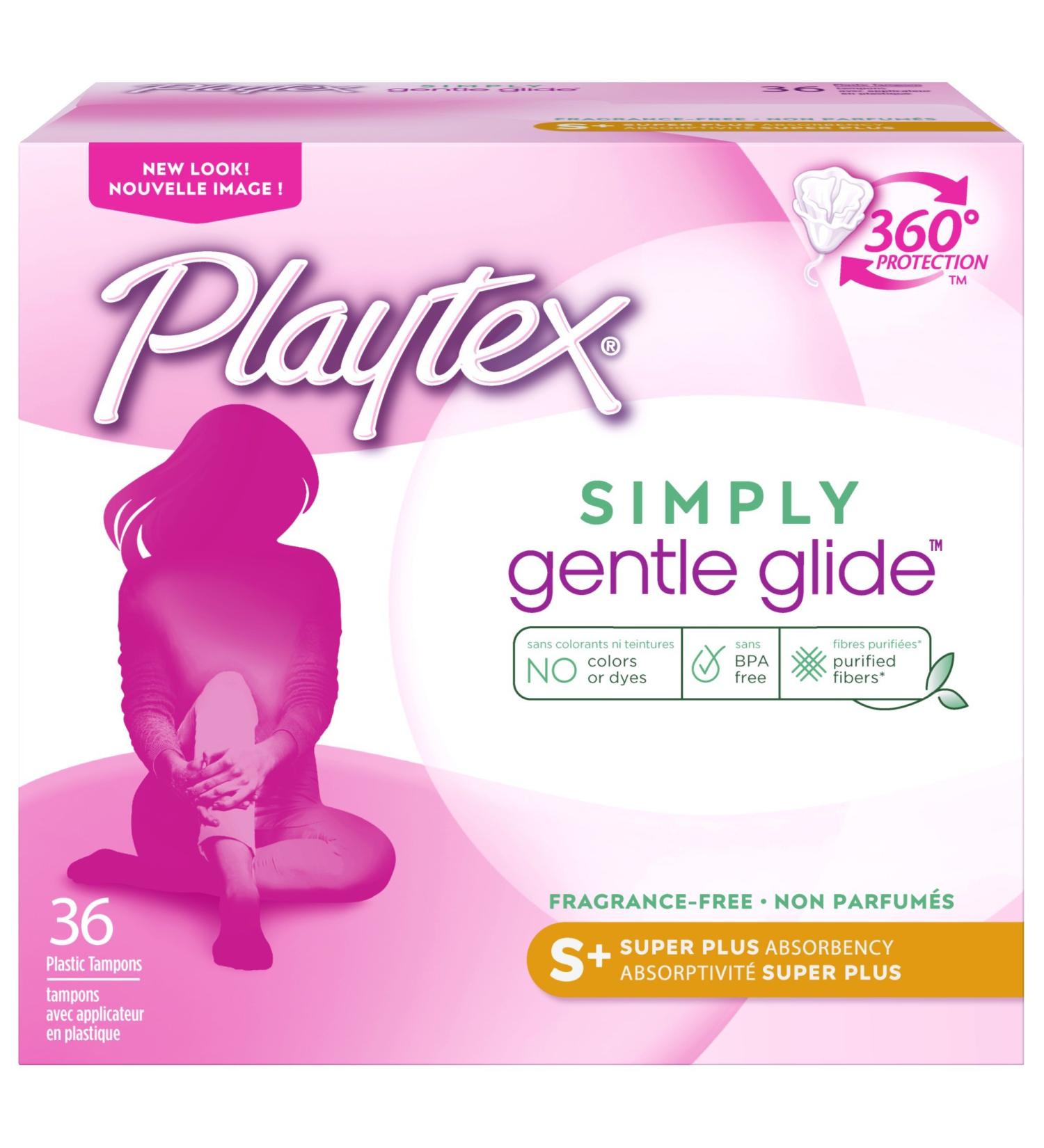 Playtex Simply Gentle Glide Unscented Tampons Super Plus Absorbency 36 Count - Pack of 1 - Buy Online on GoSupps.com