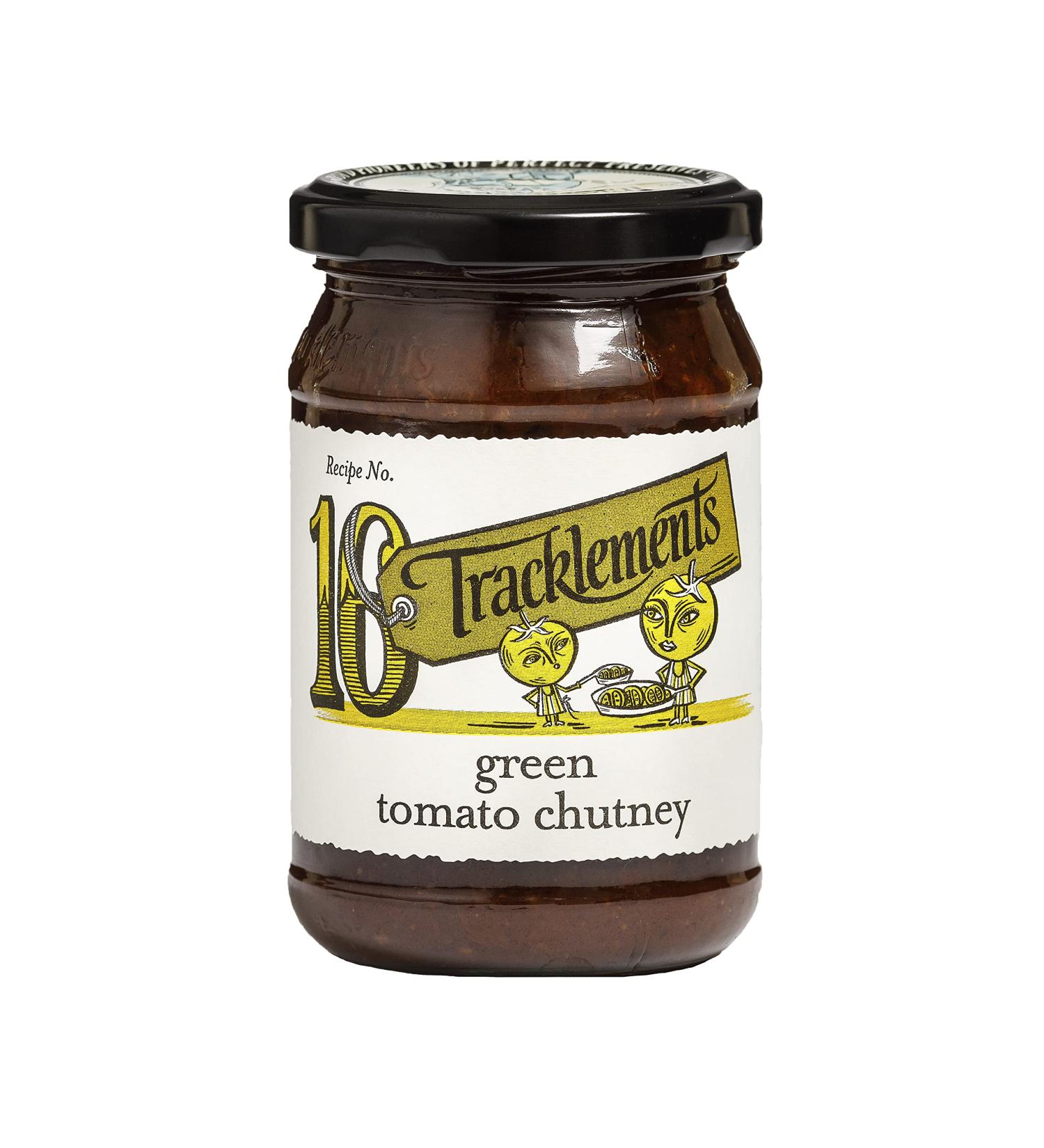 Tracklements Green Tomato Chutney | Ideal Condiment for Cheese Crackers, Sandwiches, or with Mayonnaise | Vegetarian/Vegan Friendly 315g Jar - Buy Online on GoSupps.com