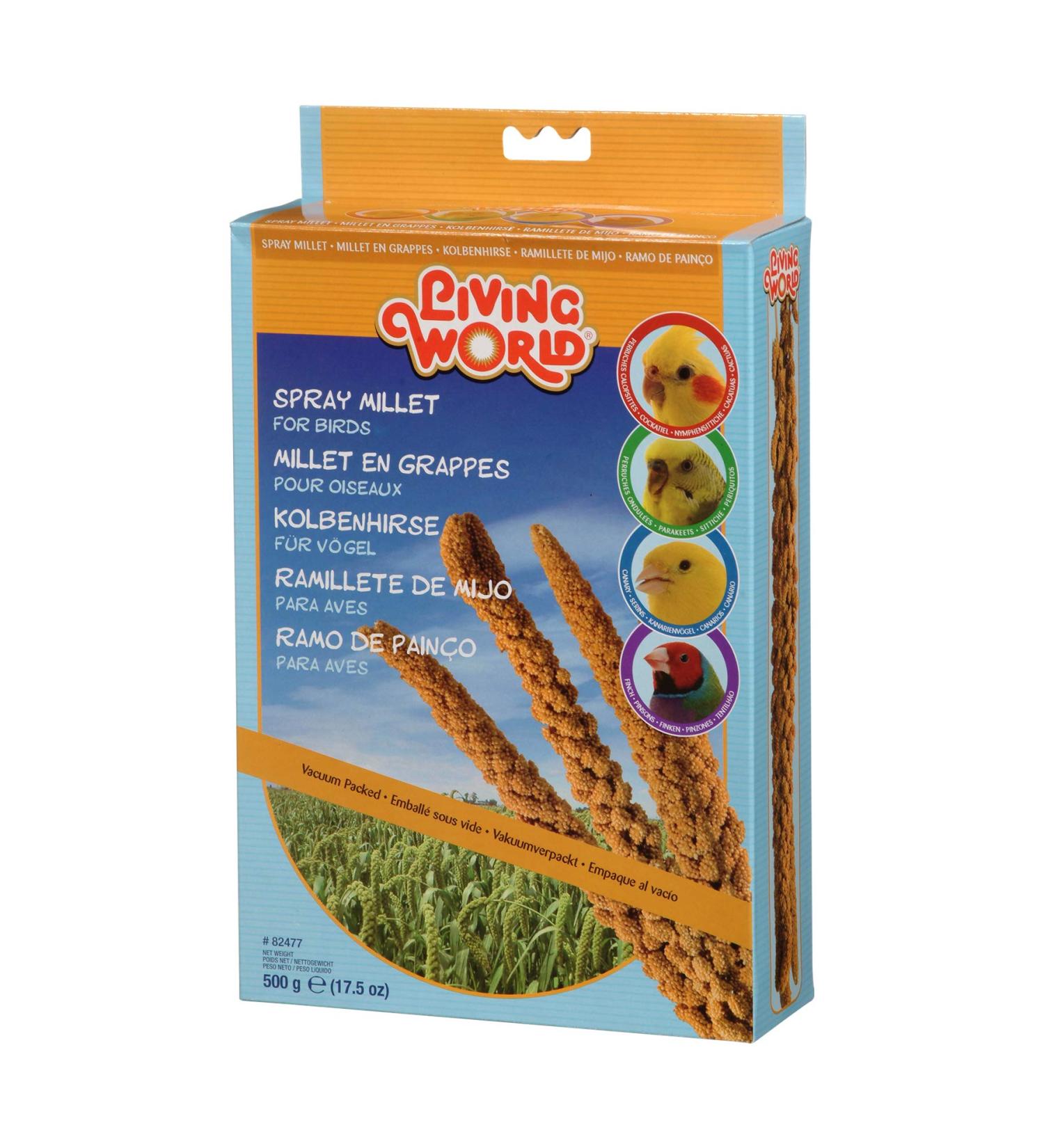 Living World 82477 Spray Millet for Birds 500gm 17.5-Ounce 500 g (Pack of 1) - Buy Online on GoSupps.com