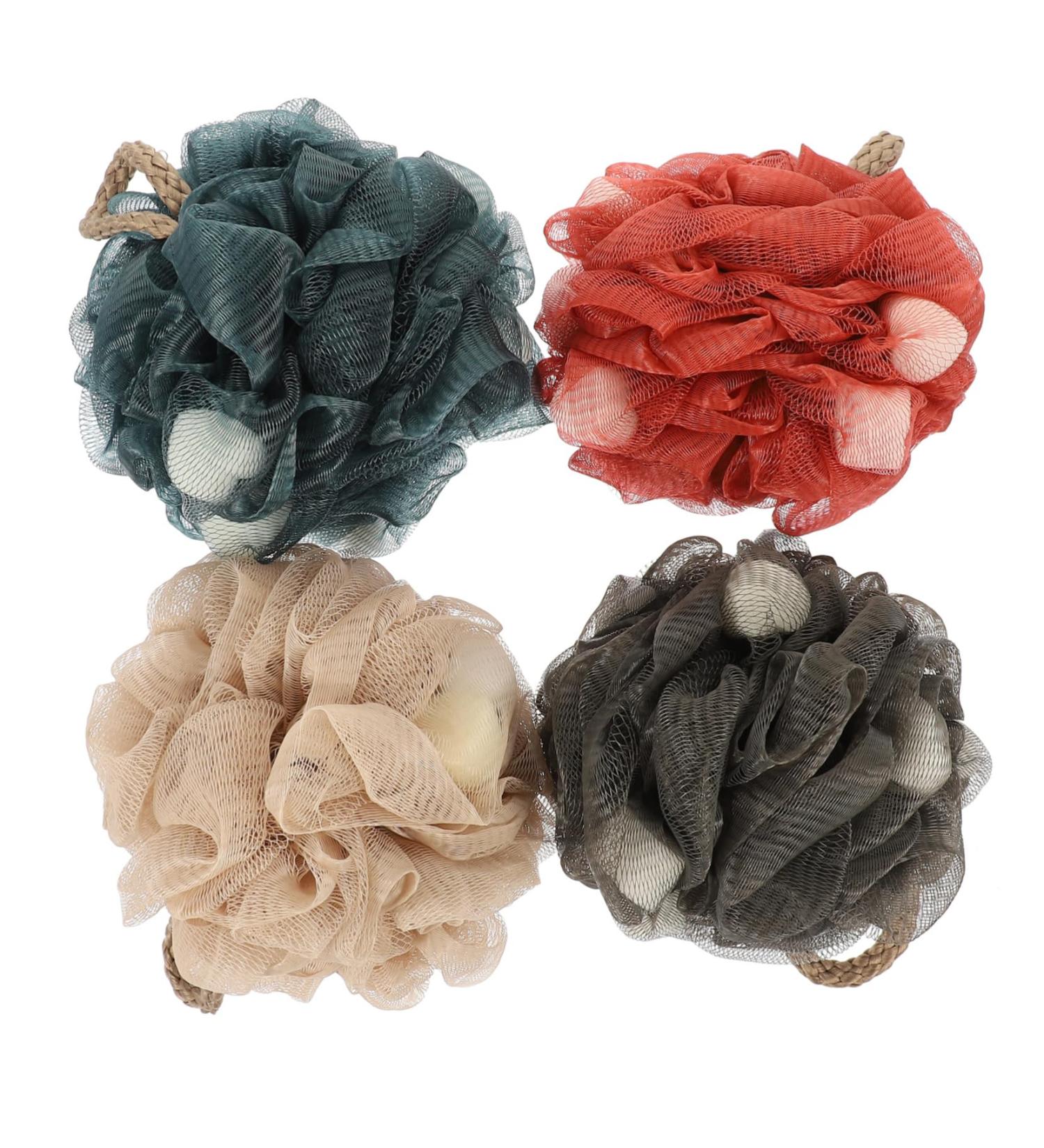 Didiseaon 4pcs Bath Scrub Balls - Exfoliating Loofah Body Scrubber Set for Soft Skin | Back & Shower Spa Experience - Buy Online on GoSupps.com