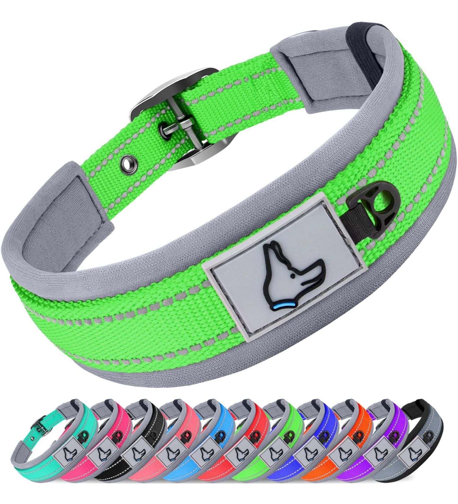 Joytale Extra Large Dog Collar - Softly Padded Neoprene Nylon Reflective Green XL for Large Dogs (1 Pack) - Durable & Comfortable - Buy Online on GoSupps.com