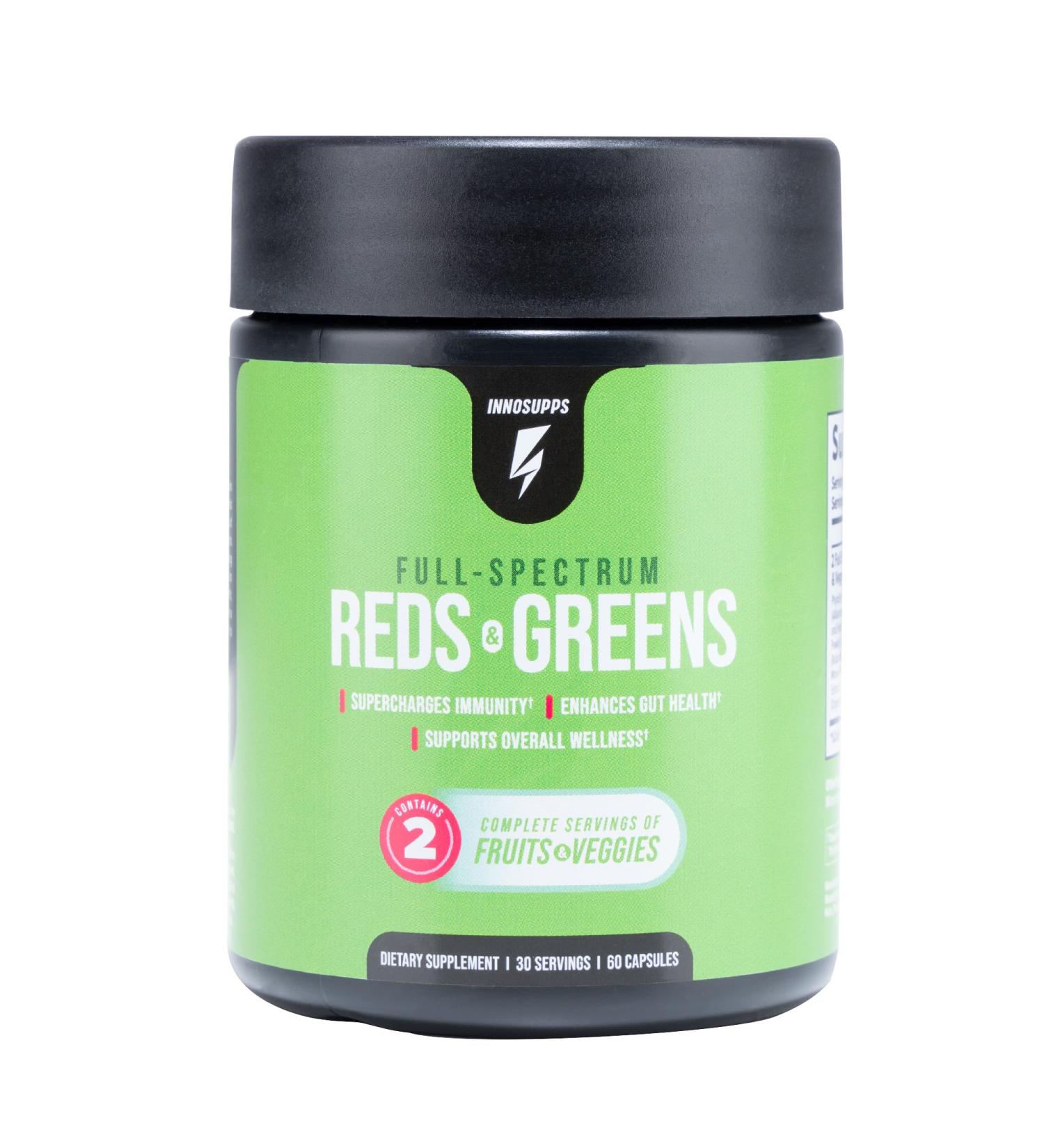 InnoSupps Full Spectrum Reds & Greens | PhytoServ 2 Servings of Fruits + Veggies Per Serving Spirulina Chlorella Antioxidants  - Buy Online on GoSupps.com