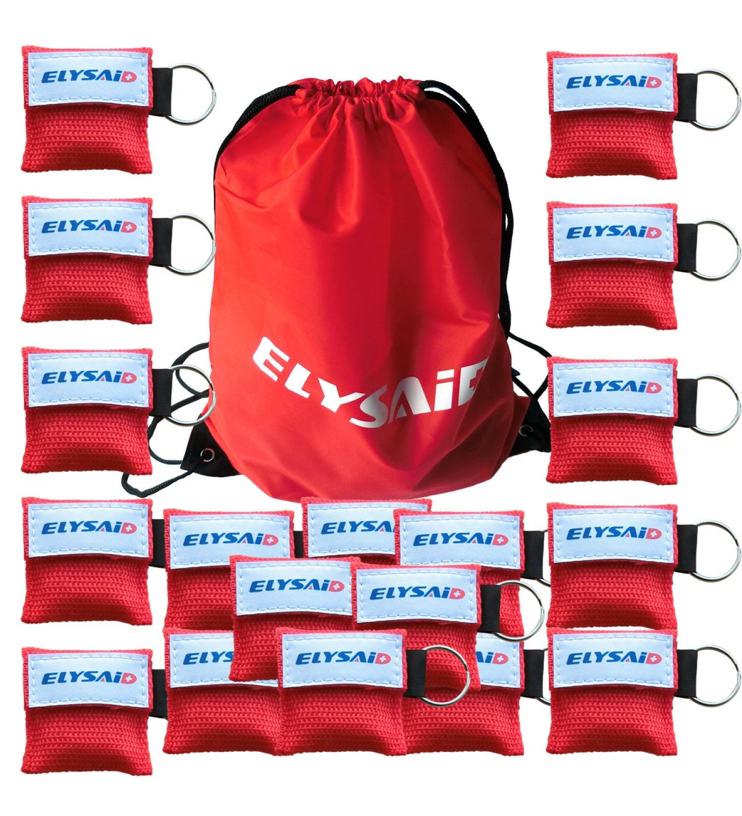 Resuscitation Mask with Key Chain Pocket and Check Valve for CPR First Aid 100 Pack