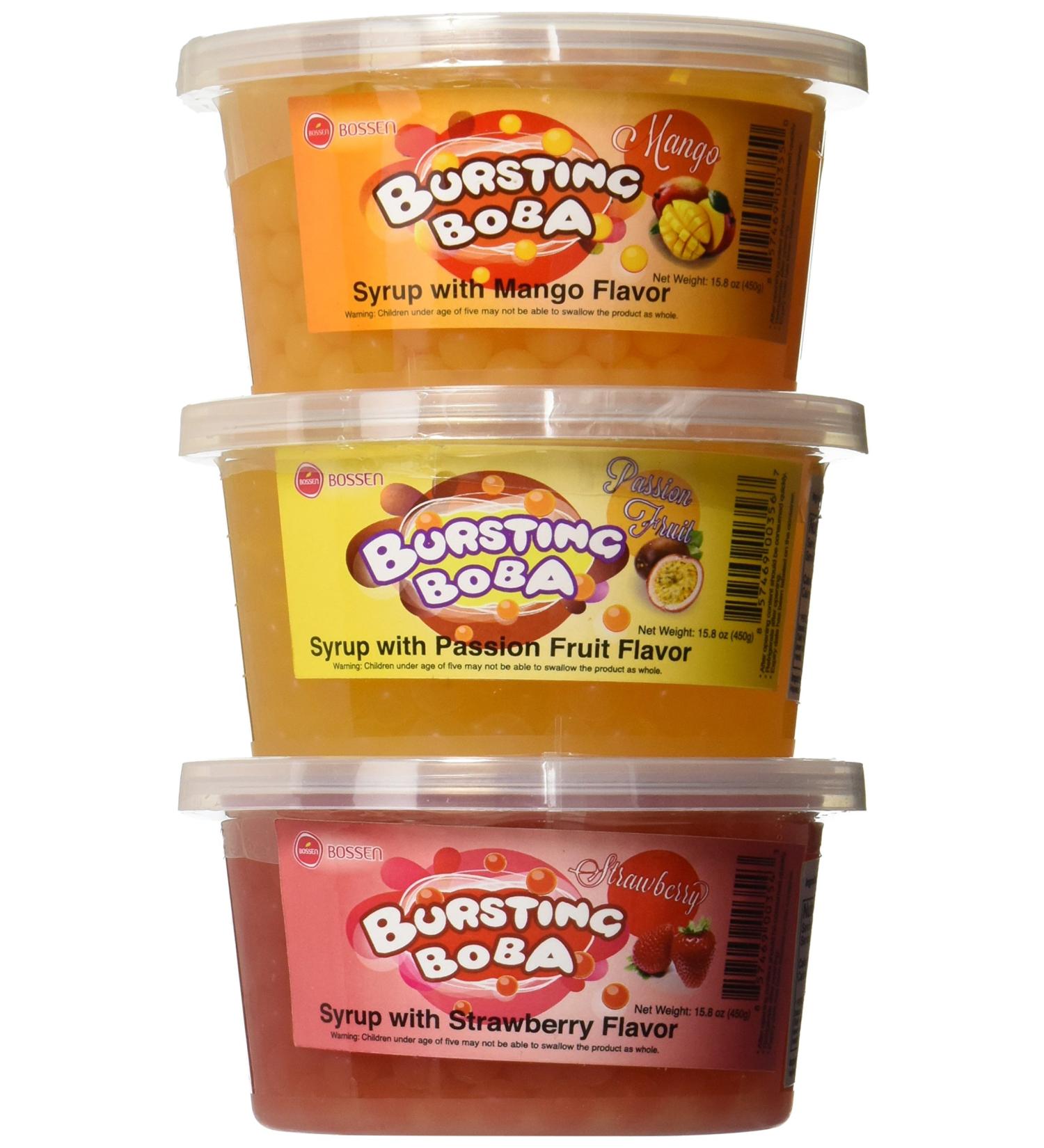 Bursting Popping Boba Fun Pack - 3 Flavors | Delicious Toppings for Bubble Tea and Desserts - Buy Online on GoSupps.com