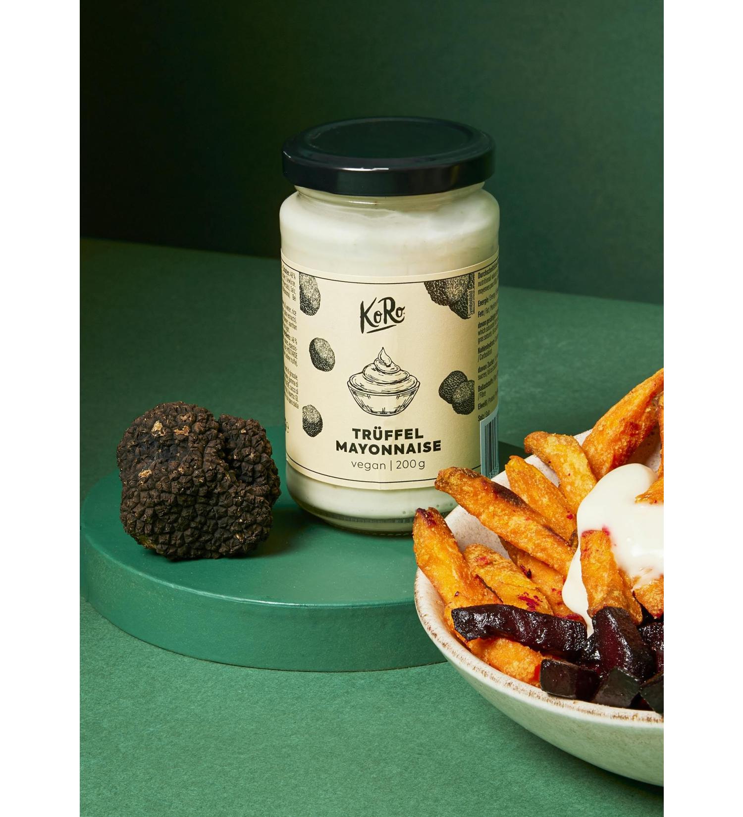 KoRo - Vegan truffle mayonnaise 200g - Intense truffle aroma - Vegan mayonnaise without egg - Aromatic touch for burgers fries and salads - Buy Online on GoSupps.com