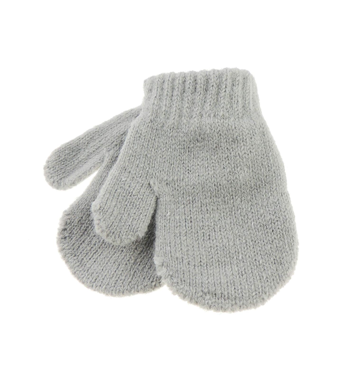 Cute Baby Girls Boys Gender Neutral Toddler Babies Childrens Kids Warm Winter Knit Knitted Magic Stay On Mitts Outdoor Autumn Shower Christmas Gift Fluffy Mittens Gloves 0 3 Months (Newborn Grey)