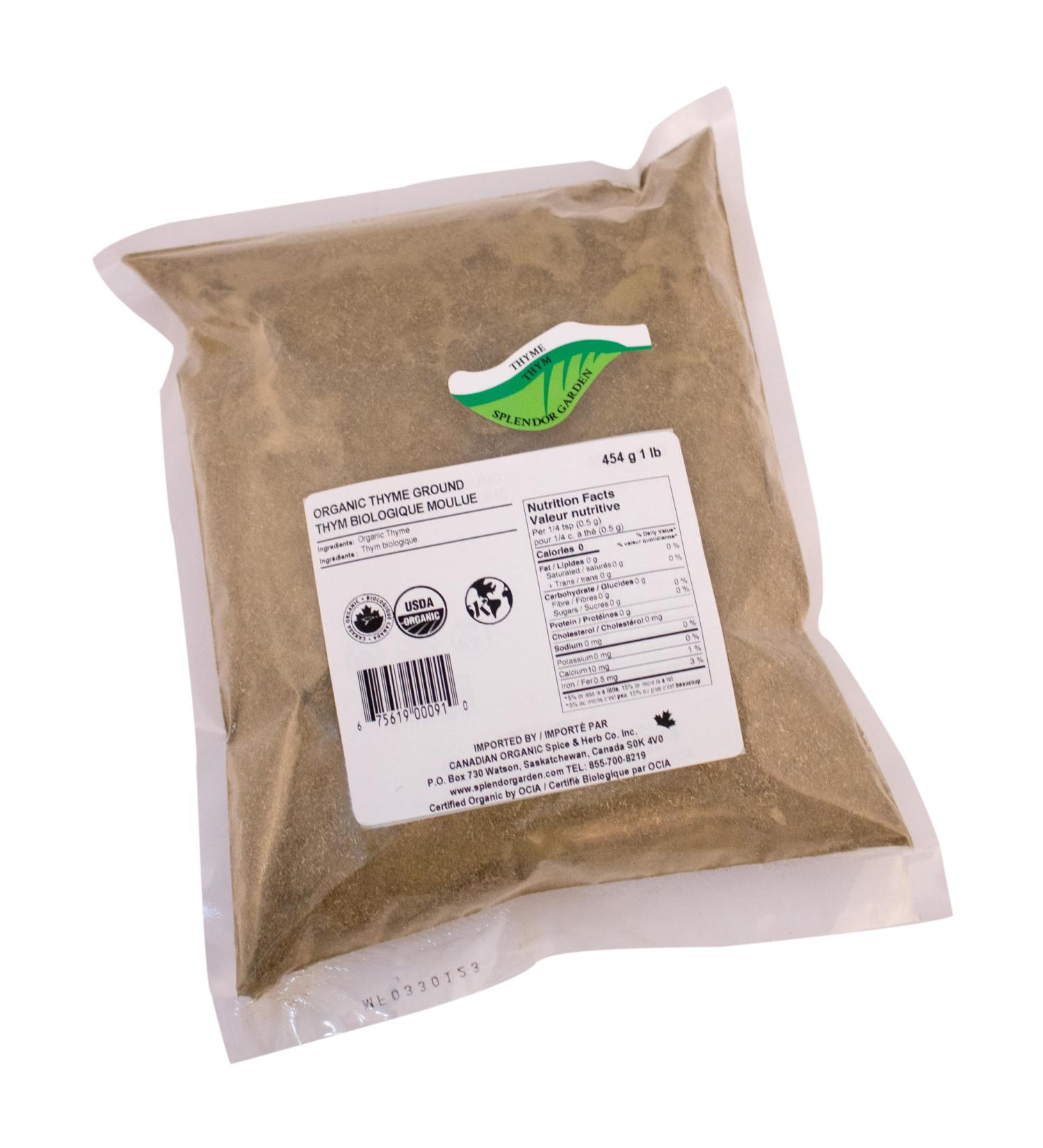 Splendor Garden organic Thyme Ground 454.0 Gram 454 g (Pack of 1) - Buy Online on GoSupps.com