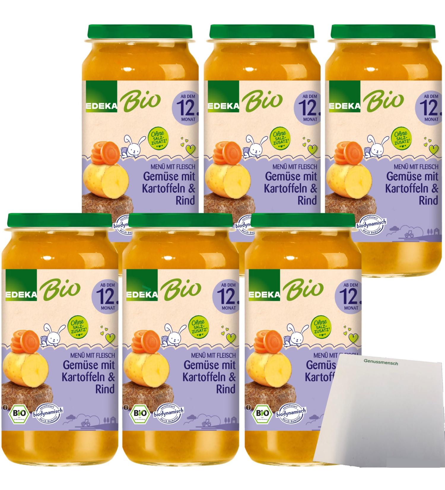 Buy Edeka Organic Baby Food Vegetables with Potatoes & Beef (6x250g) - Ideal for 12 Months+ - International Shipping Available - Buy Online on GoSupps.com