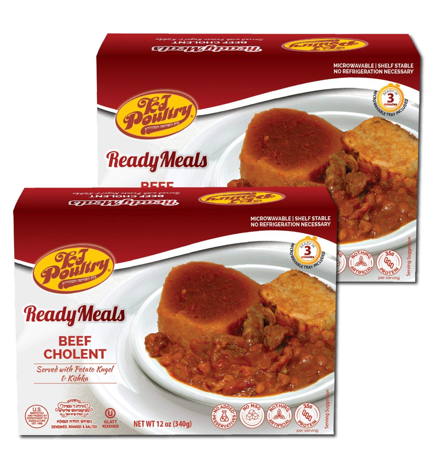 Kosher MRE Beef Chulent & Kugel (2 Pack) - Fully Cooked Shabbos Meals for Travel, Camping, and Emergency Survival - Buy Online on GoSupps.com