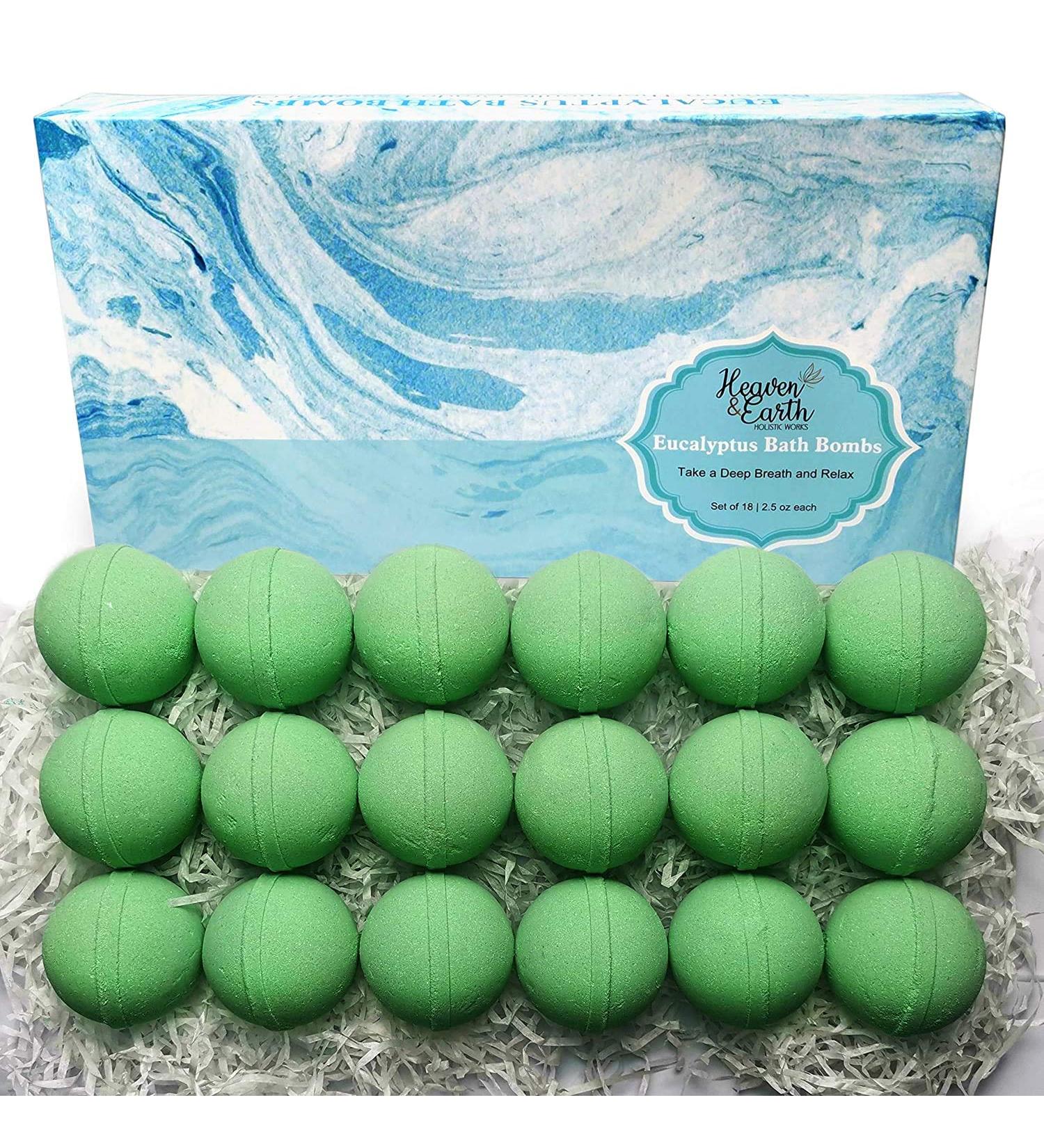 18 Therapeutic Eucalyptus Bath Bombs for Sore Muscles - Best Bath Bomb Gift Set for Men & Women - Buy Online on GoSupps.com