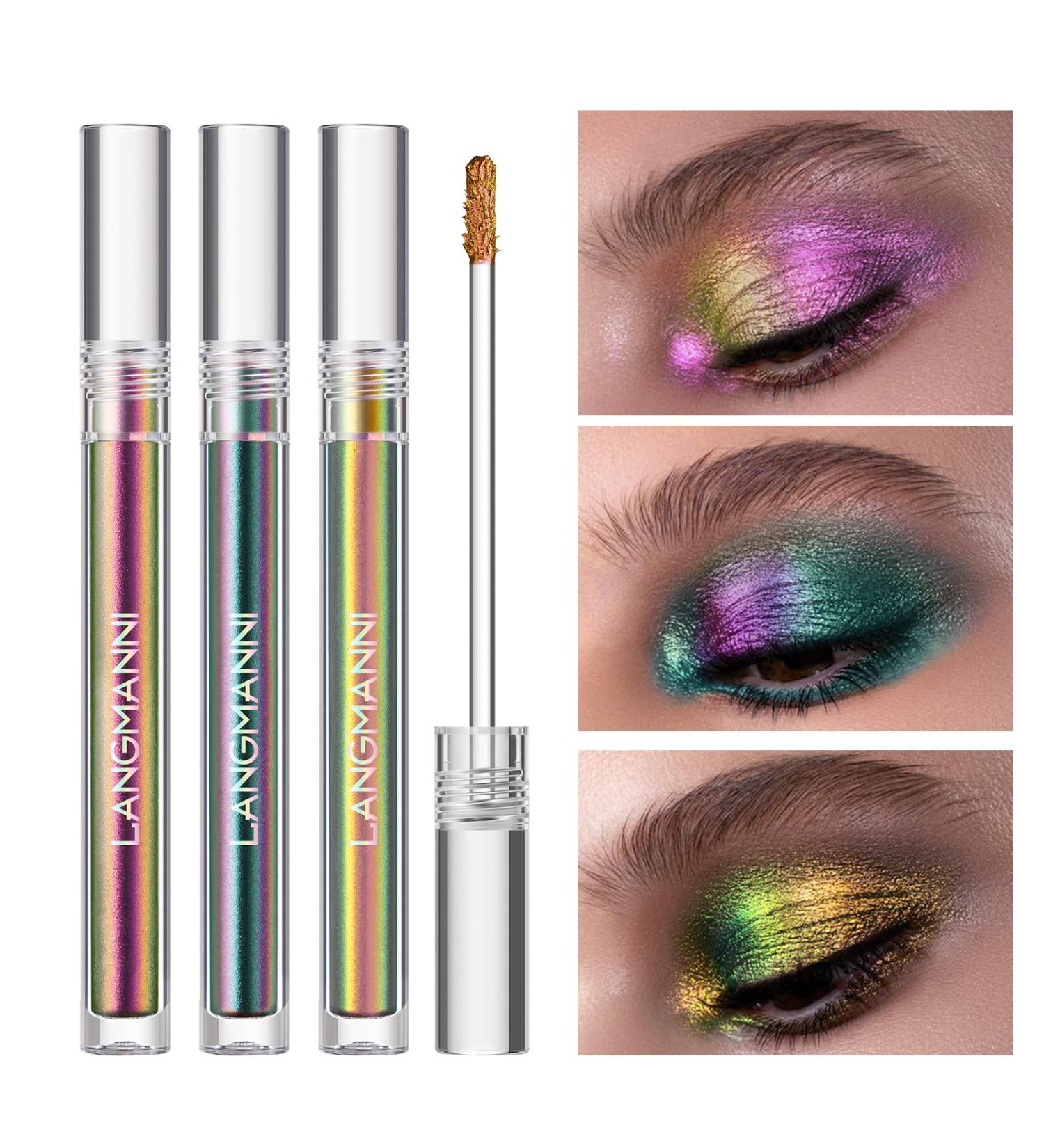 Buy Multichrome Eyeshadow Fluid - Metallic Chameleon Liquid Eyeshadow | Bright Sparkling Highly Pigmented & Long-Lasting Color Shift - Buy Online on GoSupps.com