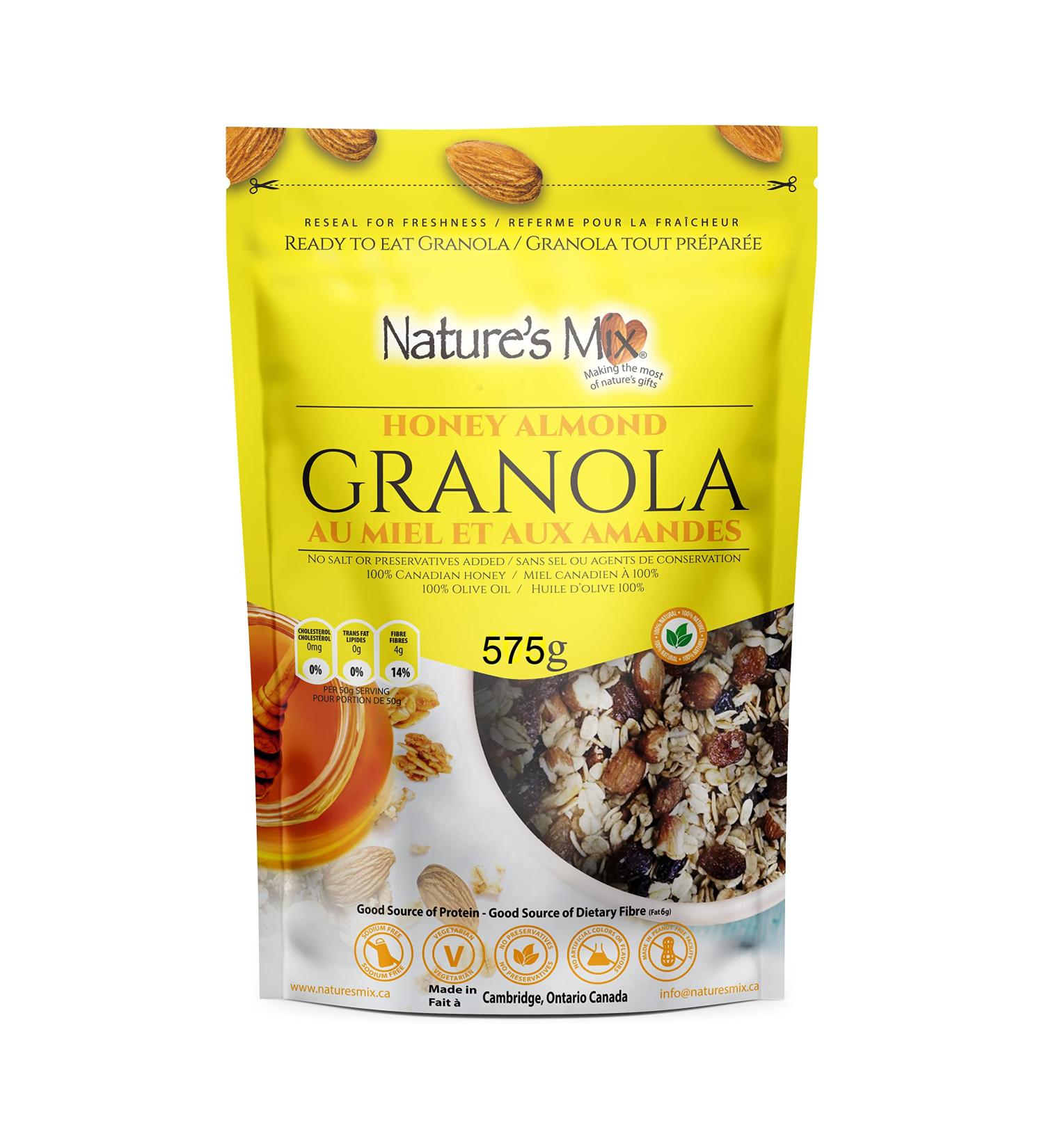Nature's Mix Honey Almond Granola 575g Made with Local Honey Local Oats and Olive Oil. Light Yellow 575 - Buy Online on GoSupps.com