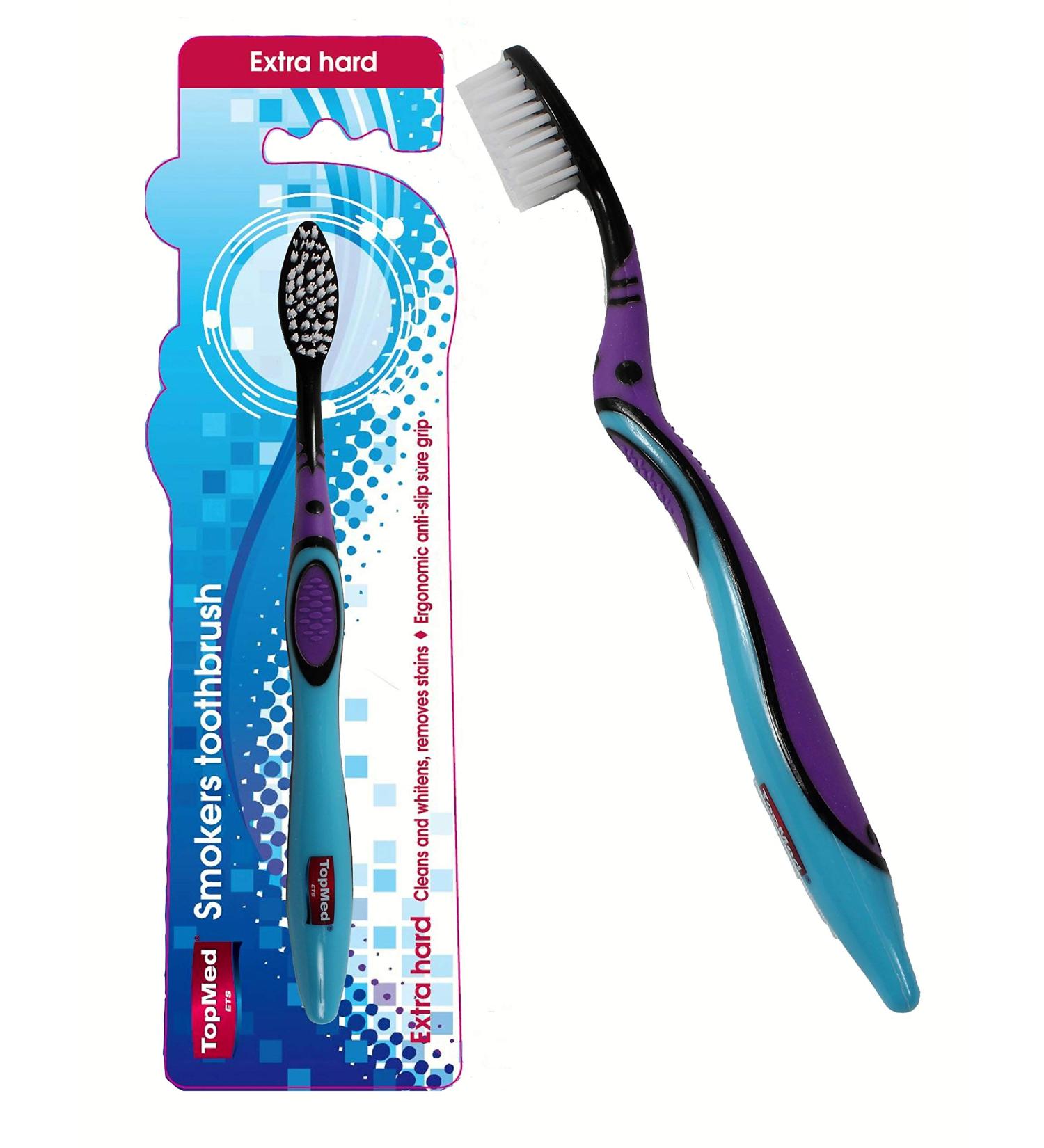 Buy Top Med ETS Smokers Toothbrush - Extra Hard (Purple & Blue) - International Shipping Available - Buy Online on GoSupps.com