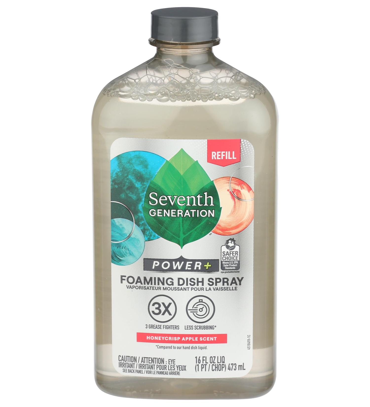 SEVENTH GENERATION Honeycrisp Apple Foaming Dish Spray Refill - 16 OZ | Eco-Friendly Dish Cleaner | International Shipping - Buy Online on GoSupps.com