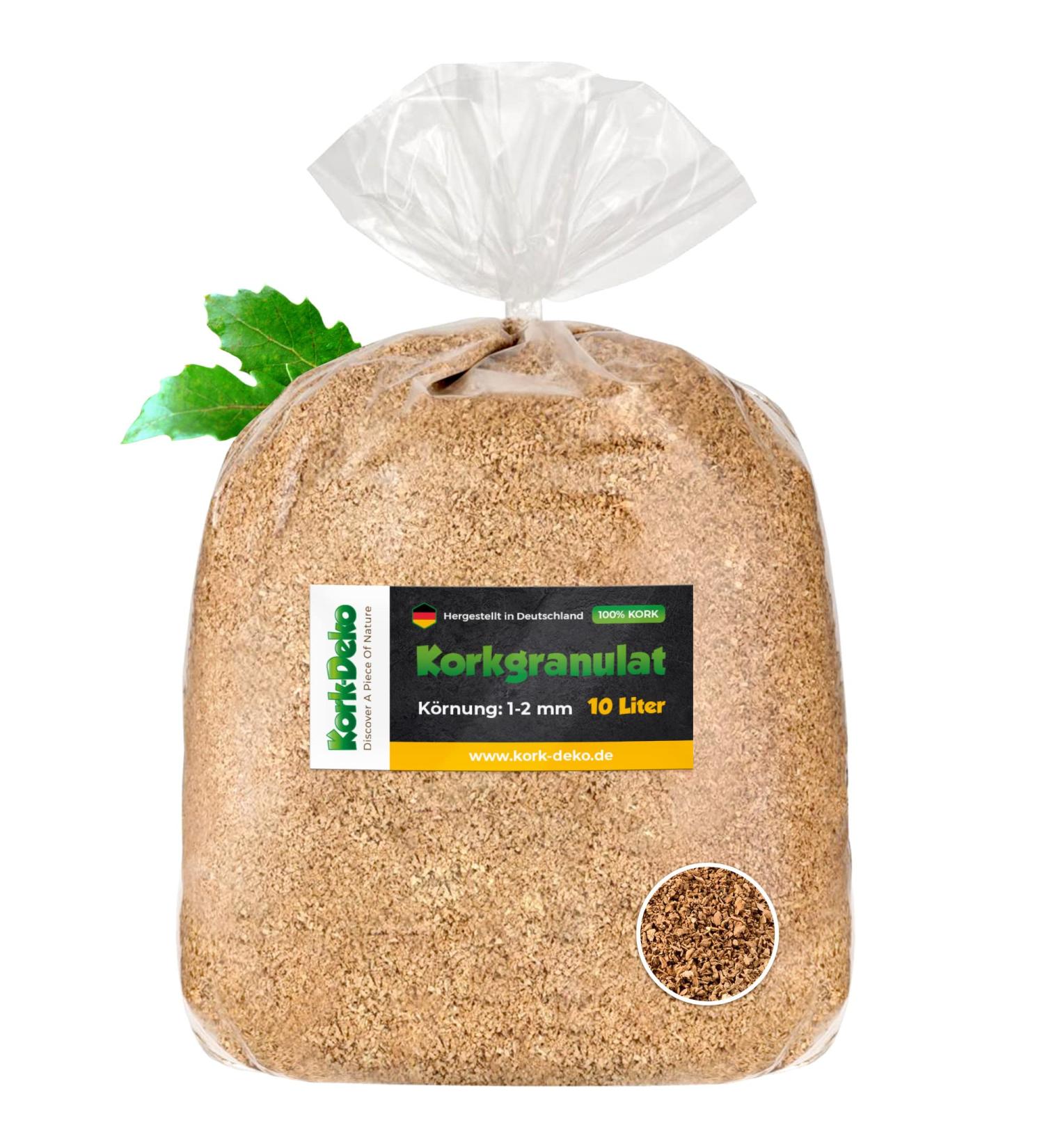 10 Liters Fine Cork Granulate (1-2 mm) - Ideal Terrarium Substrate for Reptiles & Model Building | International Shipping - Buy Online on GoSupps.com