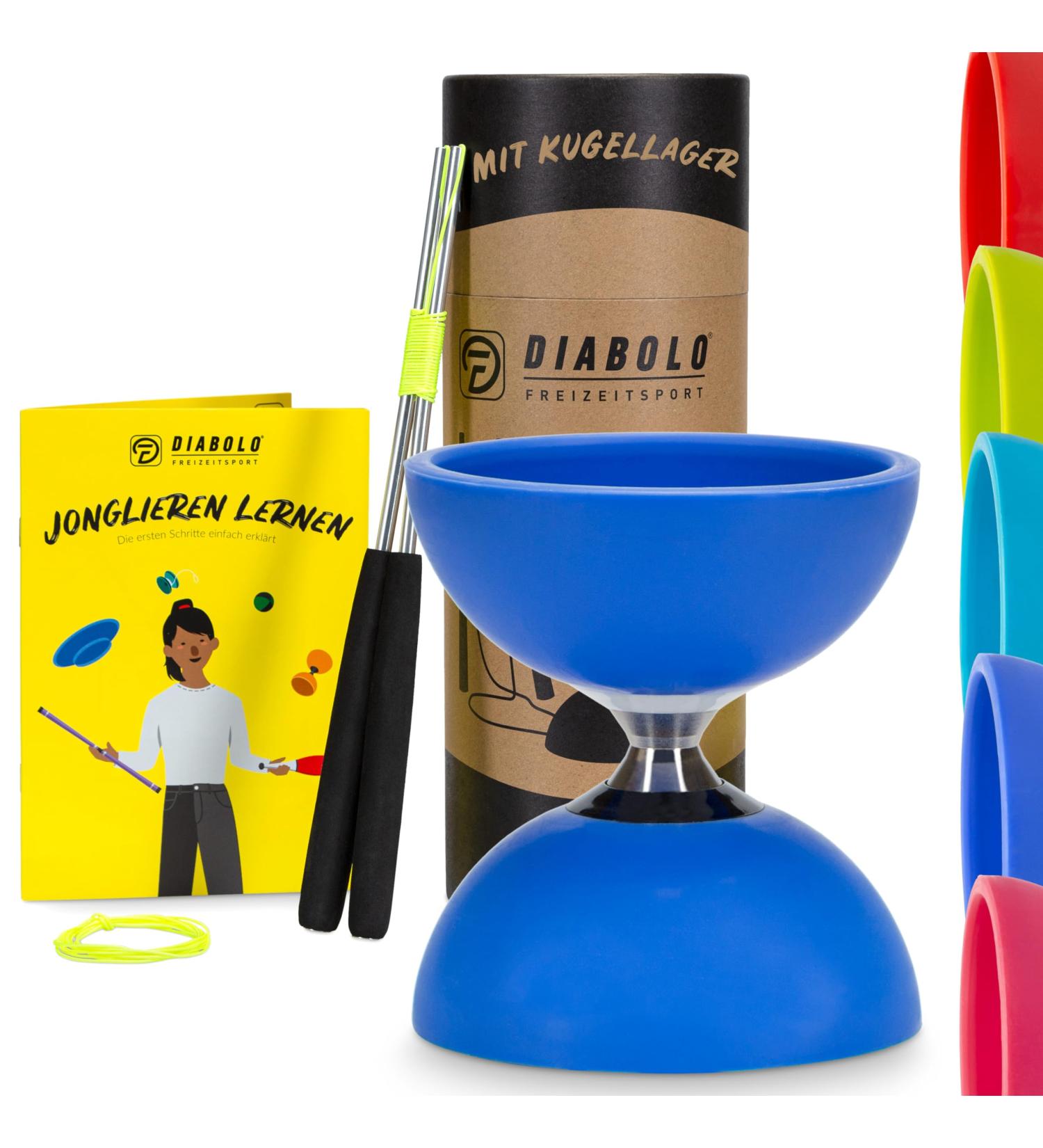 Diabolo Leisure Sports Jonglier-Set Pro | Blue Diabolo with Aluminum Sticks 160cm Replacement Cord & Instructions - Perfect for International Shipping - Buy Online on GoSupps.com