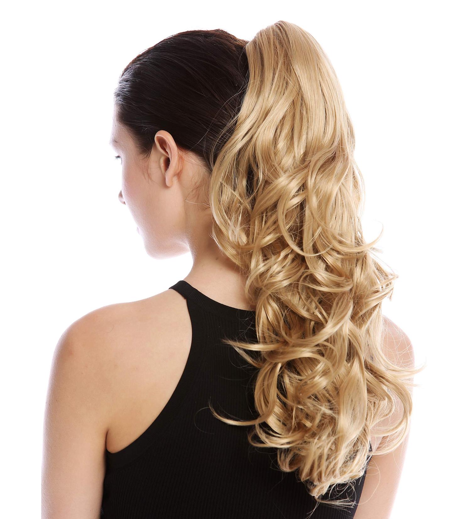 WIG ME UP SP-31-AV-24B Long Curly Hairpiece Braid Ponytail - 45 cm Light & Golden Blonde Hair Extension - Buy Online on GoSupps.com