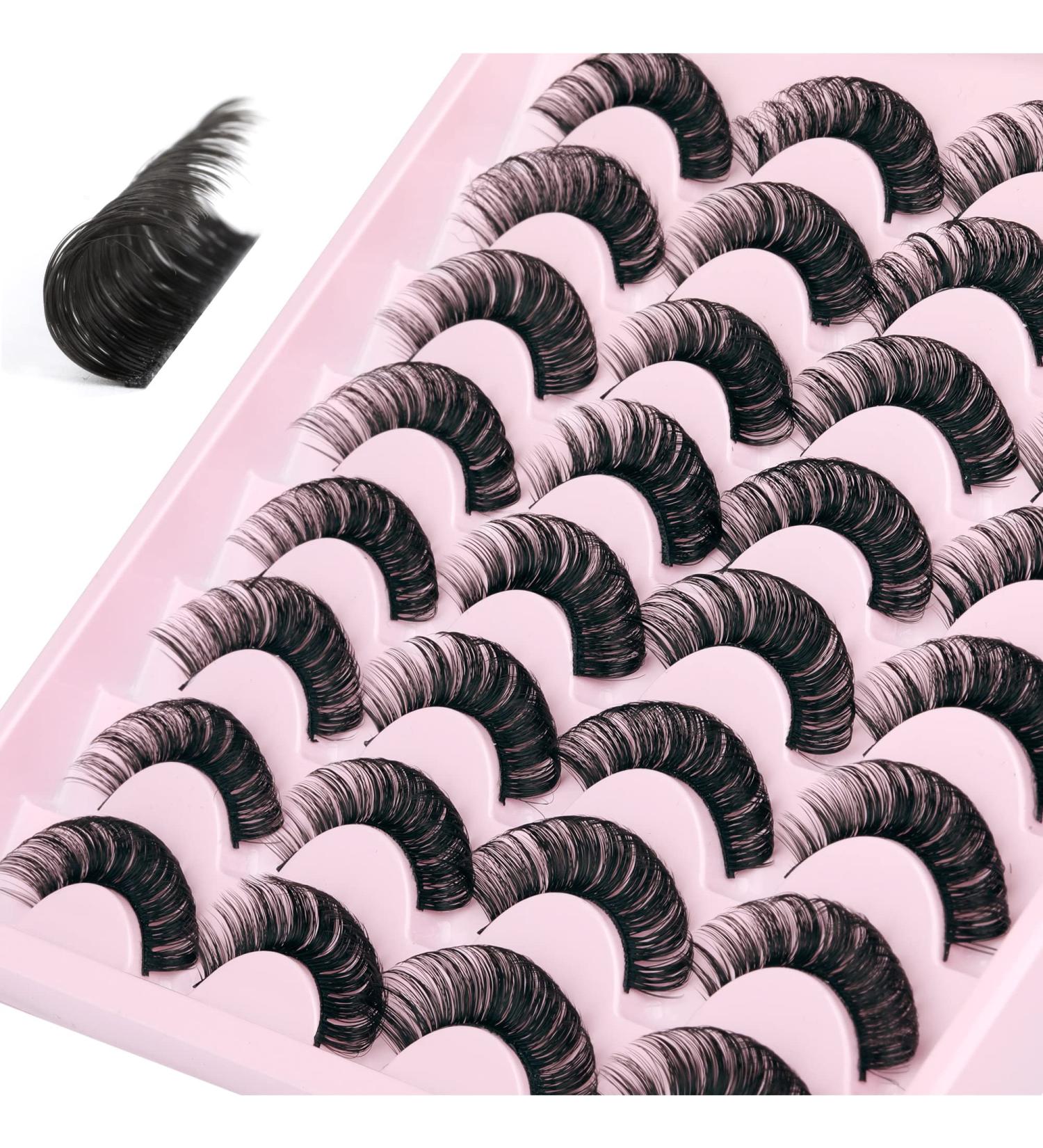 JIMIRE Russian Strip Volume Eyelashes DD Curl Fluffy False Eyelashes Look Like Lash Extensions Natural Lashes 16 Pairs Pack Russian Strip 16 Pairs -1 - Buy Online on GoSupps.com