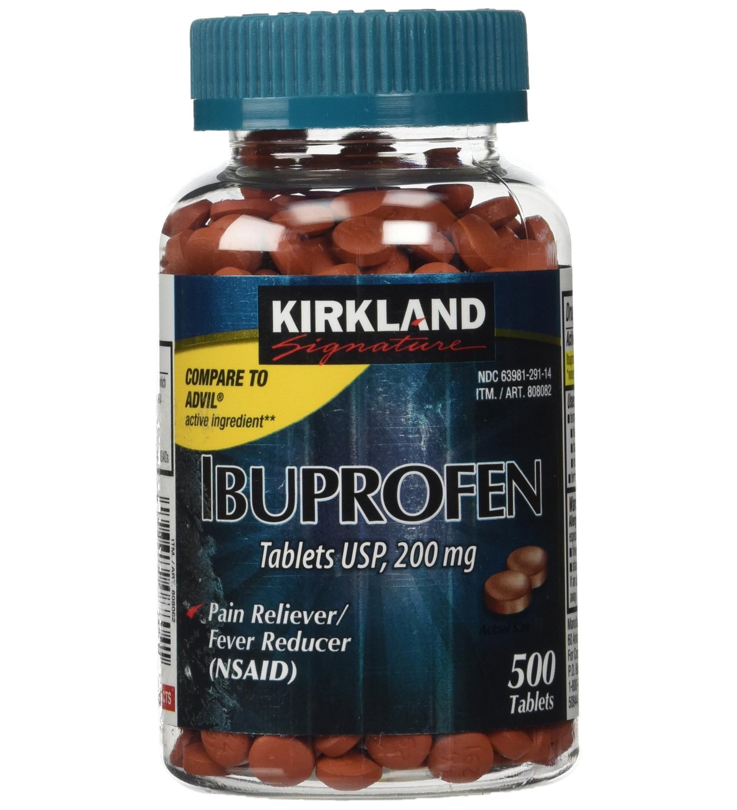 Kirkland Signature Ibuprofen Tablets USP, 200mg 500-Tablets