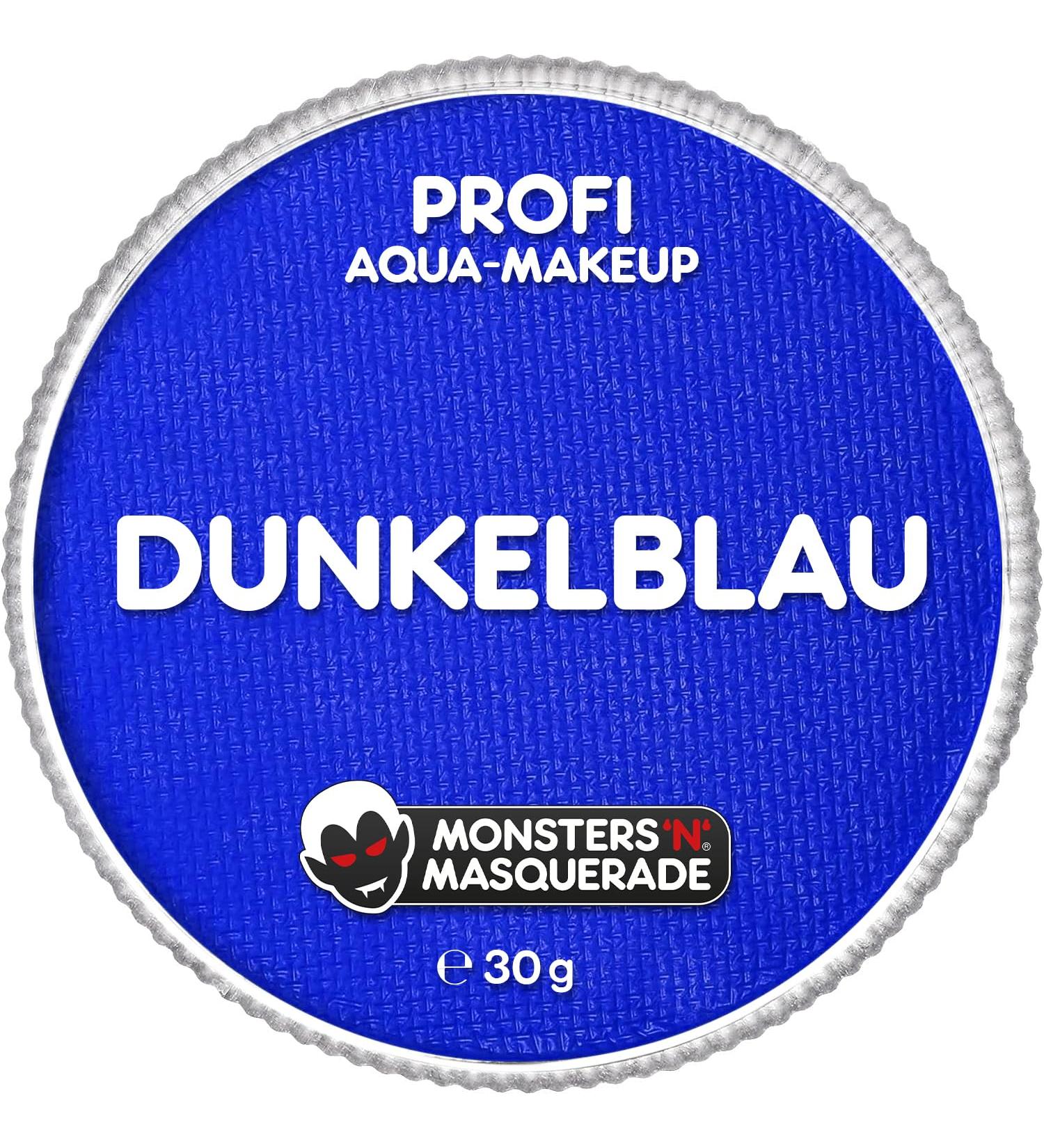 Monsters'n Masquerade - Professional Aqua Schminke Dark Blau 30g |Water-based face and body make-up |Make-up theater m atmosphere Face color children