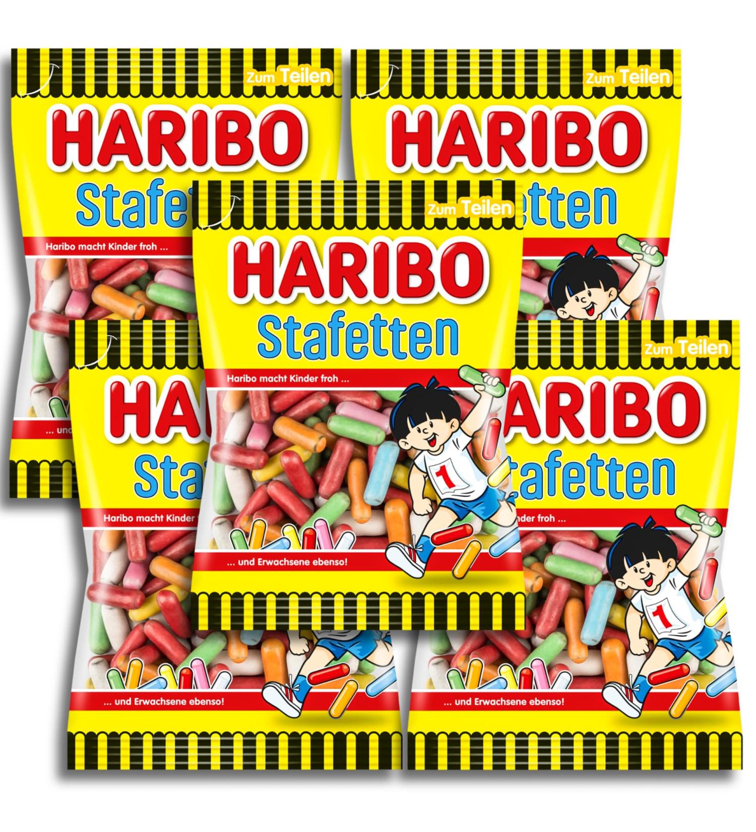 Pack of 5 HARIBO Stafetten 5 x 160 g Licorice Pack