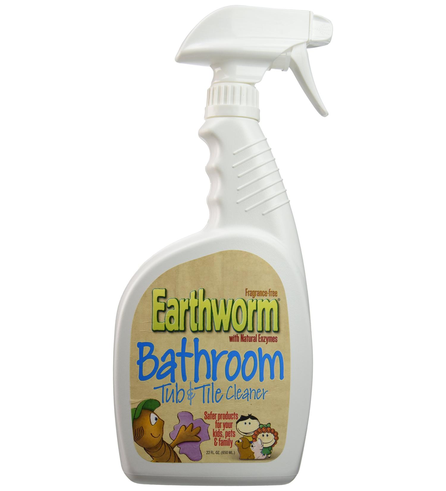 Earthworm Bathroom Tub & Tile Cleaner - Natural Enzymes, Safer for Family, Environmentally Responsible, Fragrance Free Spray - 22 oz 22 Fl Oz (Pack of 1)