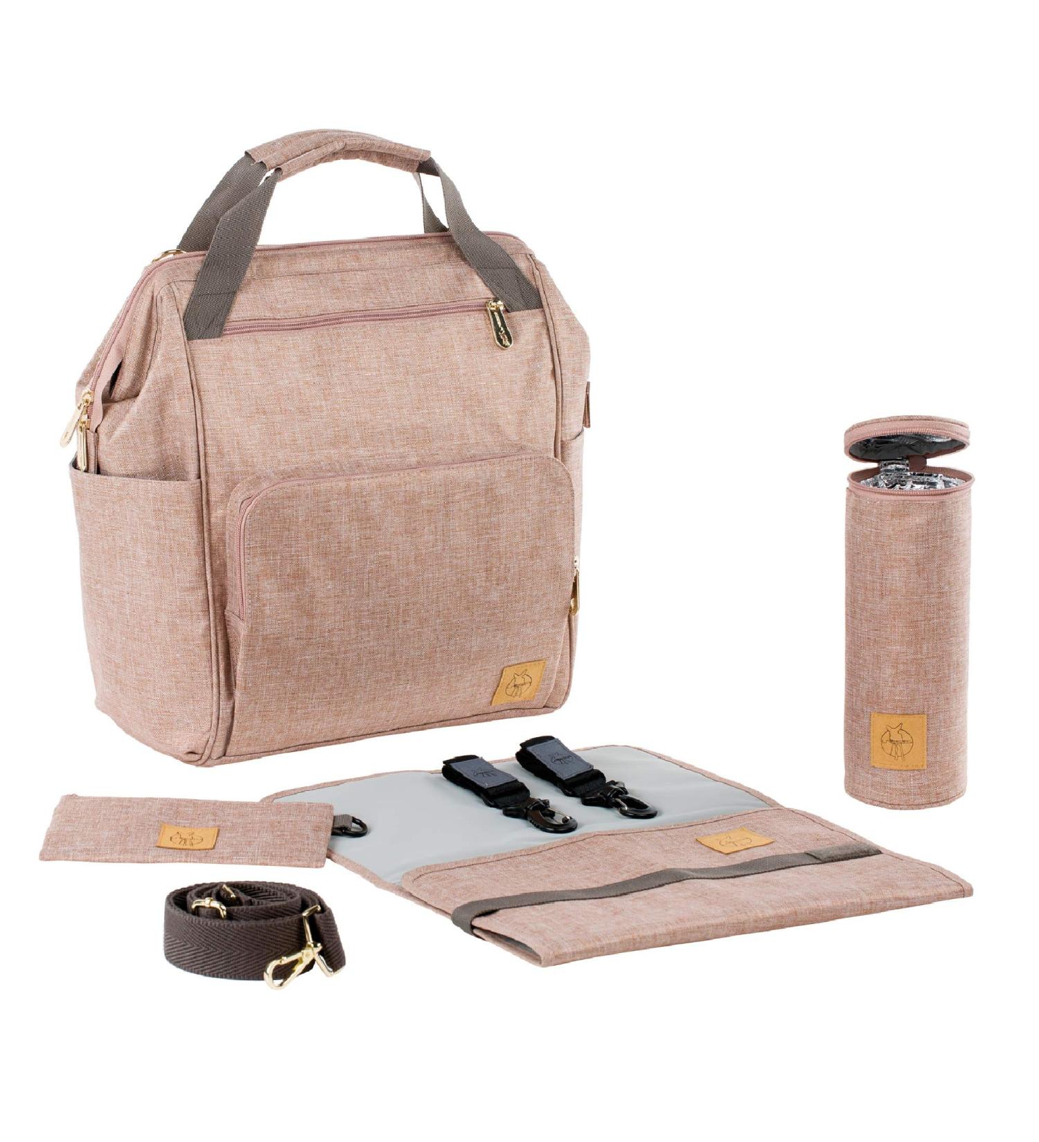 L SSIG Baby Changing Backpack | Sustainable Goldie Changing Bag with Accessories - Stylish & Eco-Friendly Rose Design - Buy Online on GoSupps.com