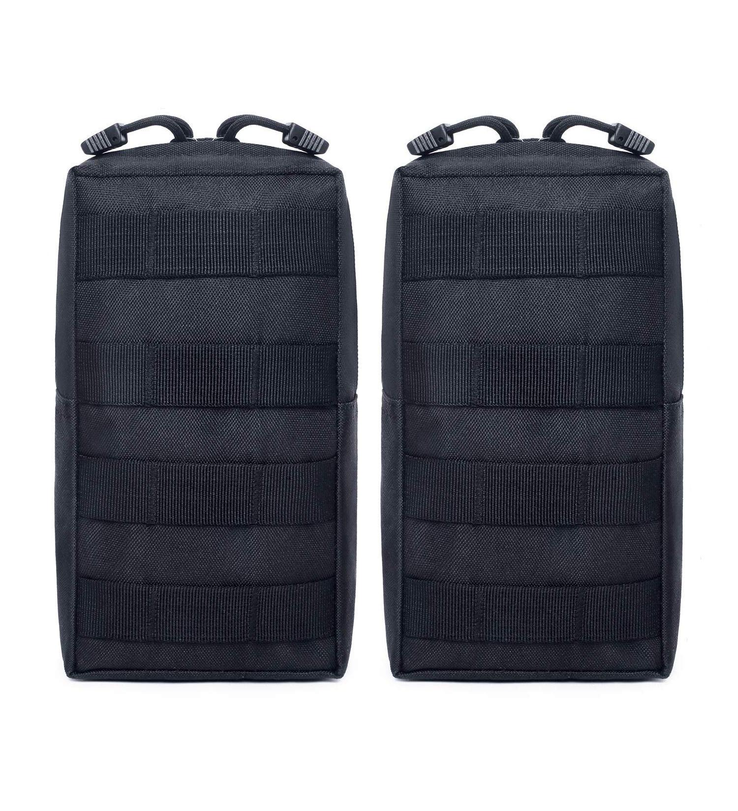 Tacticool 2 Pack Molle Pouches - Compact Water-Resistant EDC Pouch Set (2 Pack, Black) - Buy Online on GoSupps.com
