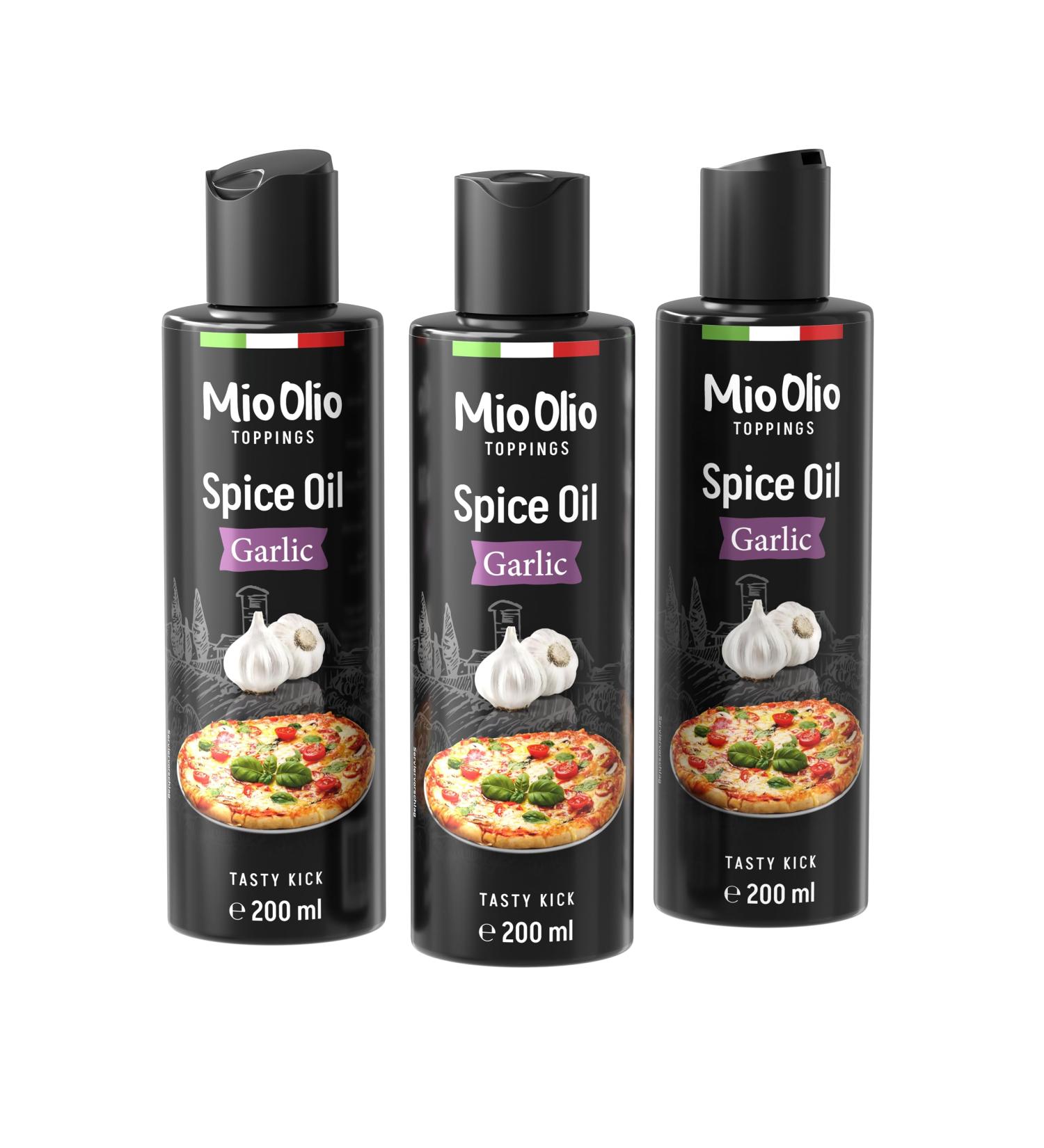 3 Garlic Spice Oil 200ml | Perfect for Pizza Pasta Meat & Vegetables | No Artificial Flavors No Palm Fat - International Shipping - Buy Online on GoSupps.com