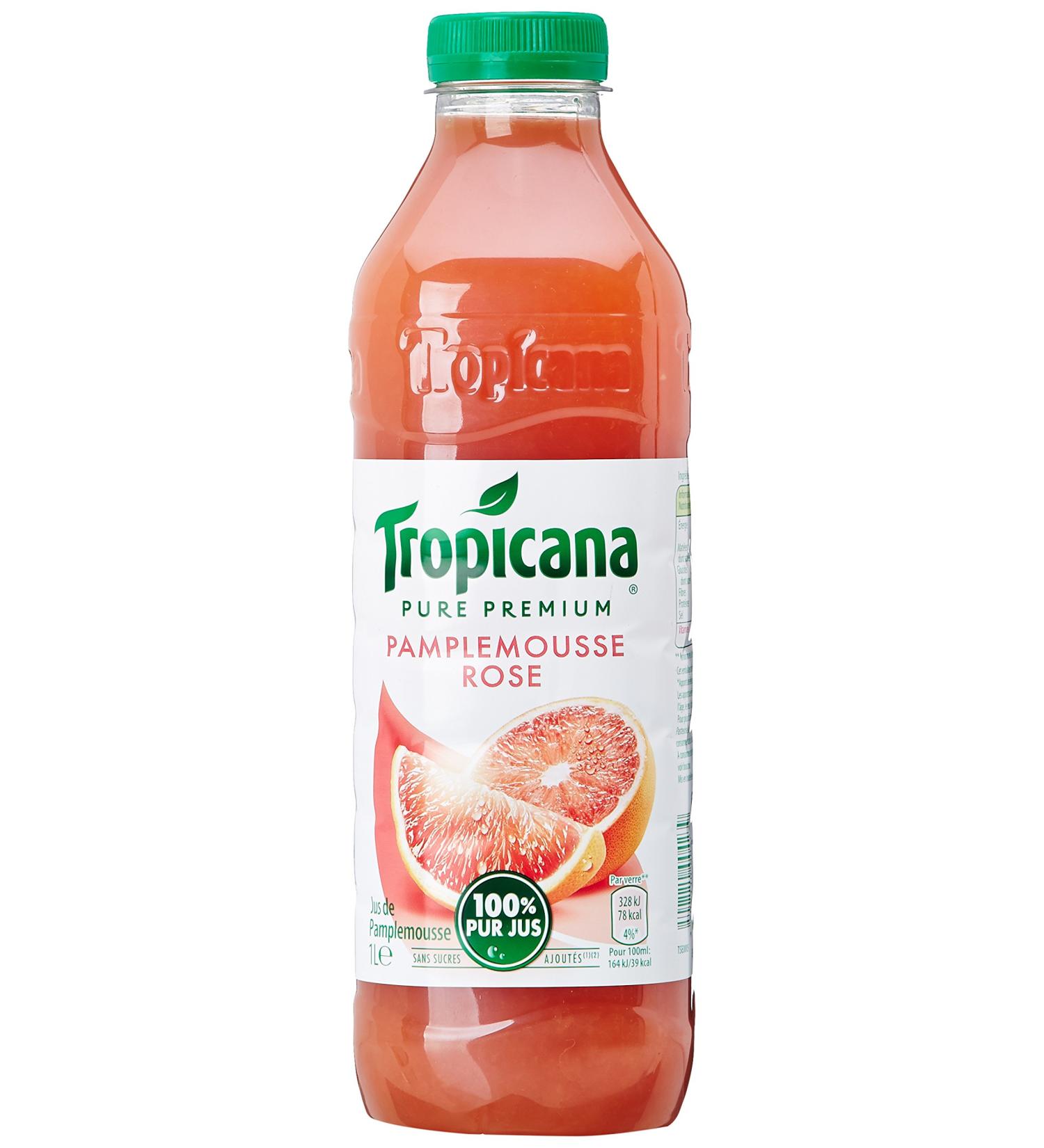 Tropicana Pink Grapefruit 100% pure grapefruit juice with no added sugar - 1L bottle - Buy Online on GoSupps.com