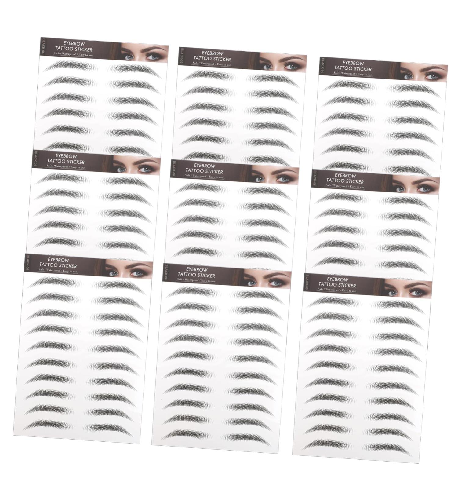 IWOWHERO Eyebrow Stickers 10pcs Imitation Eco Eyebrow Sticker Black Stickers Grooming Stickers Beauty Eyebrows Water Proof 4d - Buy Online on GoSupps.com