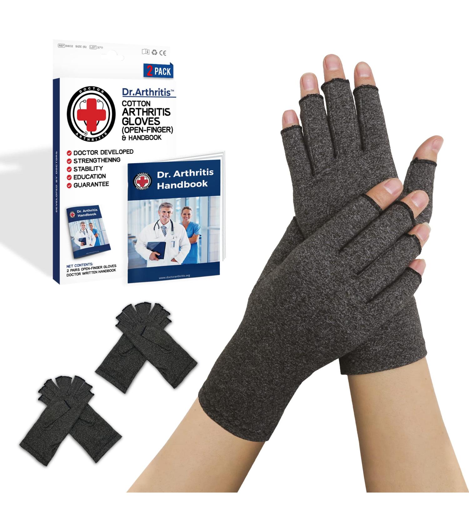 Doctor Developed Compression Gloves for Arthritis + Handbook | 2 Pairs XS - Women & Men Hand Support for Pain Relief & Carpal Tunnel - Buy Online on GoSupps.com