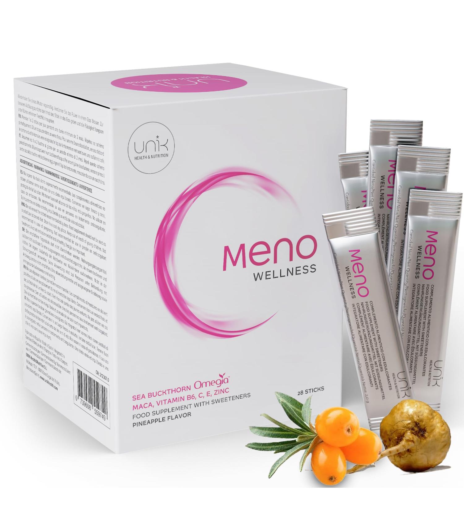 MENOPAUSE: Hot flashes Energy Hormonal balance Hydration | OMEGIA SEA OIL 1000 mg MACA 2400 mg ZINC VIT B6 C E | Premium LIBIX WOMEN: 28 sticks. Lab.Unik Health - Buy Online on GoSupps.com