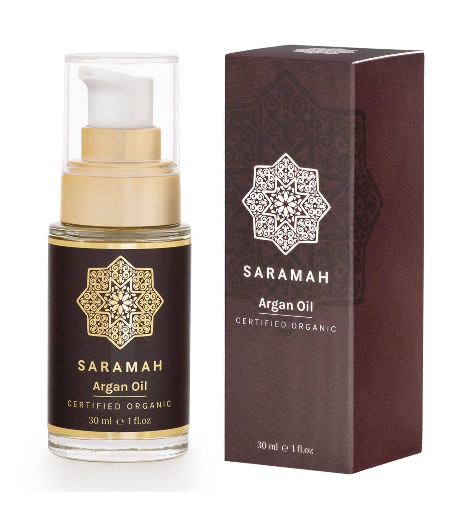 Saramah argan oil pure 30ml - all -round solution for natural beauty and body care - for hair skin and nails - moisturizing nourishing build -up - 100% pure biological and cold pressed