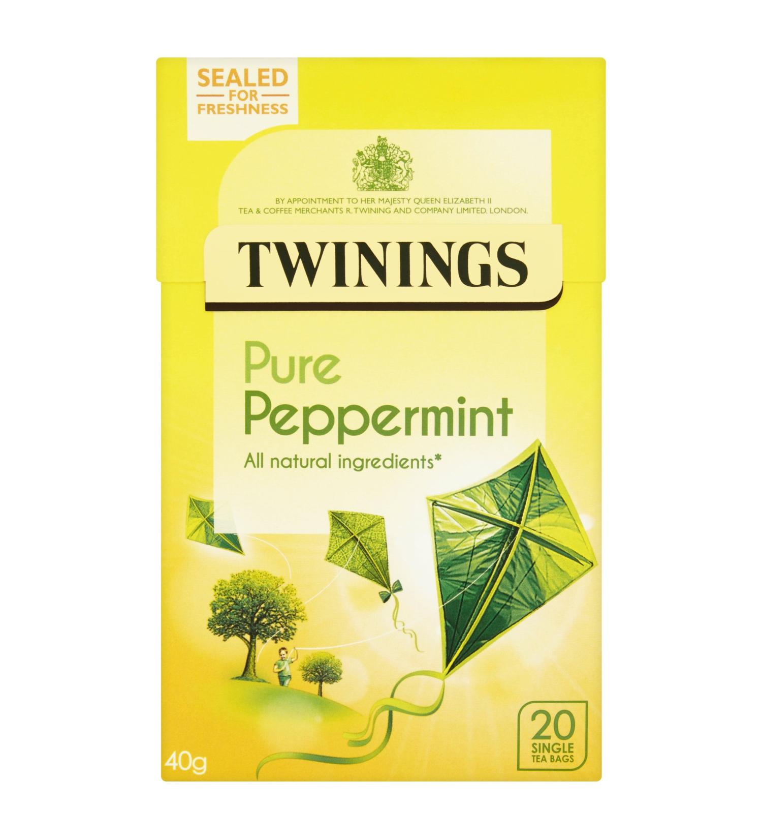 Twinings Pure Peppermint Tea - 20 Bags - Refreshing Mint Flavor - 20 Count Pack - Buy Online on GoSupps.com